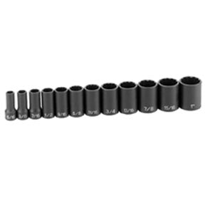 12 Pc. 3/8 Drive 12 Point Semi-Deep Length Impact Set