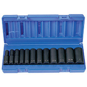 3/8 Dr, 6Pt, Sae Deep Impact Set, 12Pc