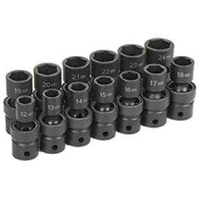 13 Pc. 1/2 Drive 6 Point Metric Universal Socket Set