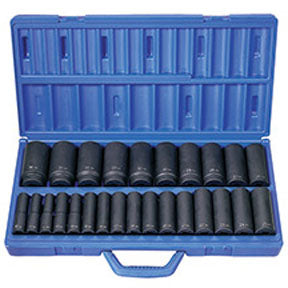 26 Pc. 1/2 Drive 6 Point Metric Deep Master Socket Set