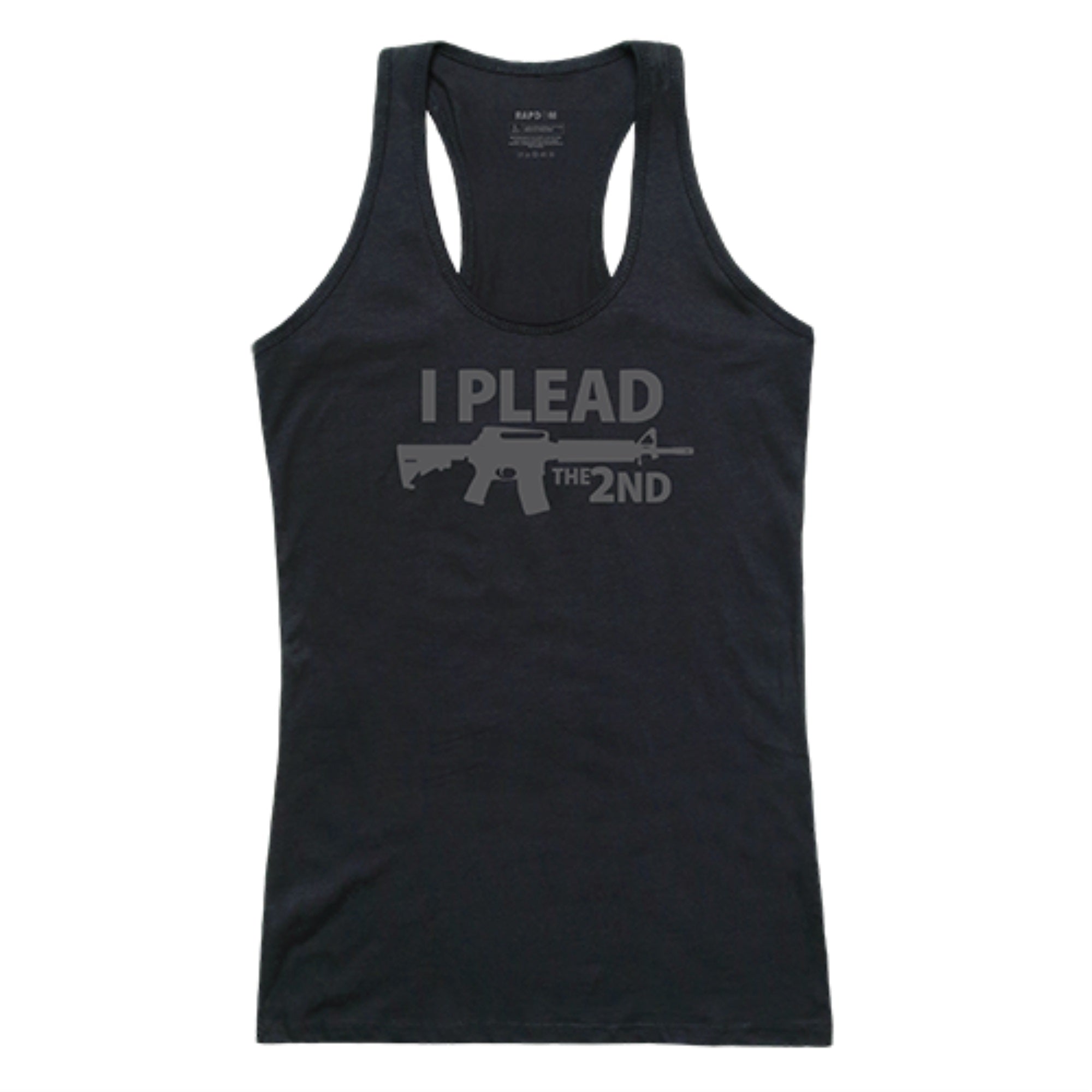 Womens Graphic Tank, I Plead, Black, S