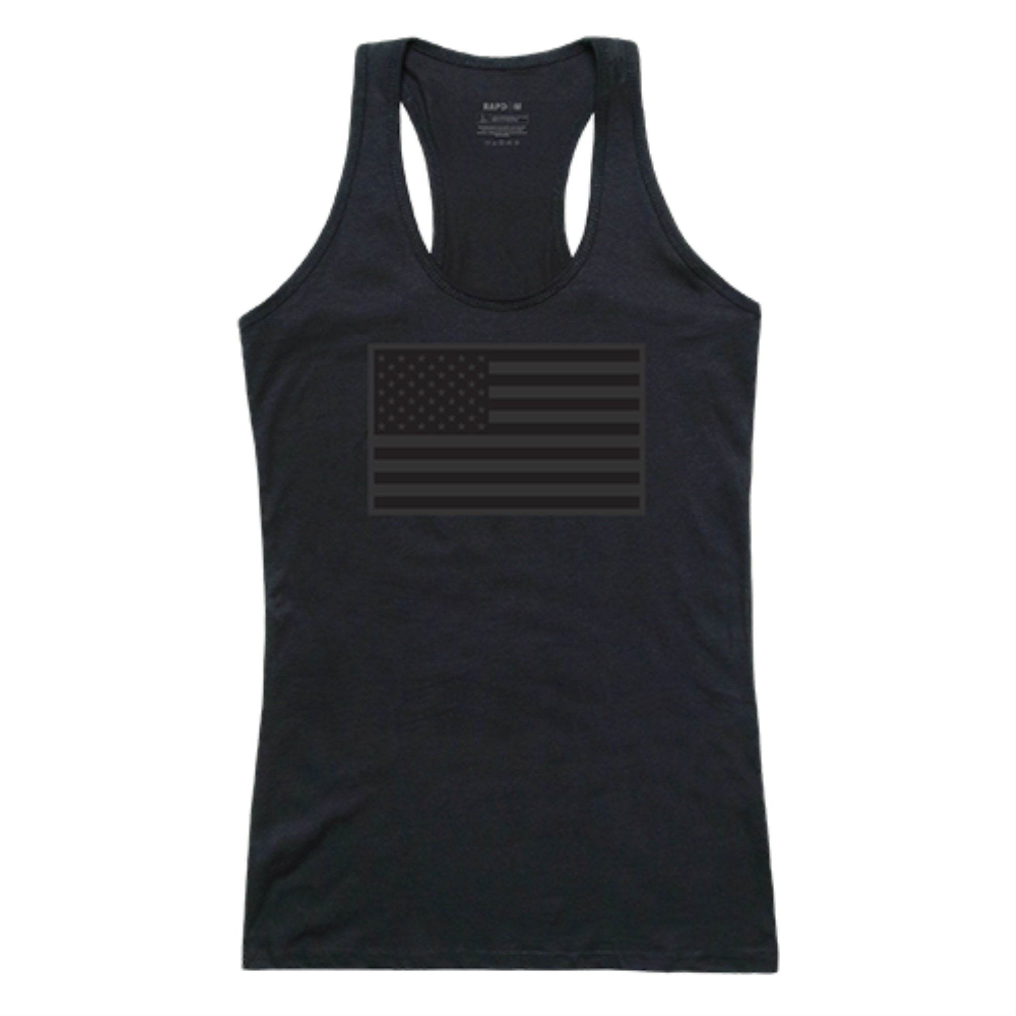 Womens GraphicTank, Tonal Flag, Black, XL