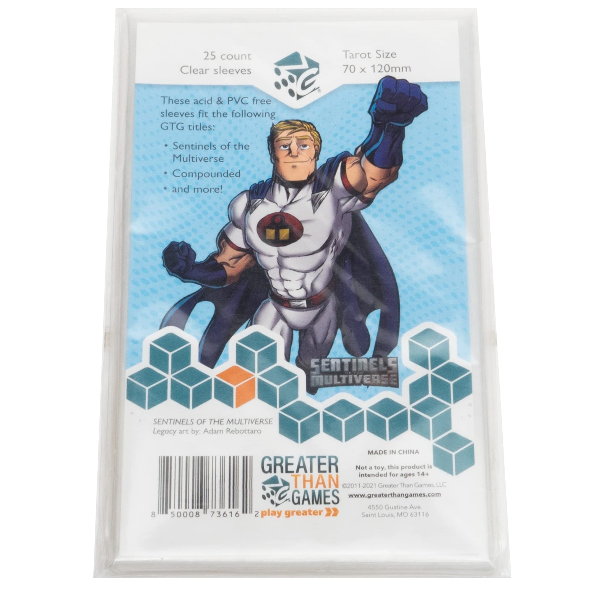 Greater Than Games Tarot Size Card Sleeves - 25 Clear Sleeves, 2.75'X4.72' (70X120Mm), Accessory To Protect Your Cards, Greater Than Games