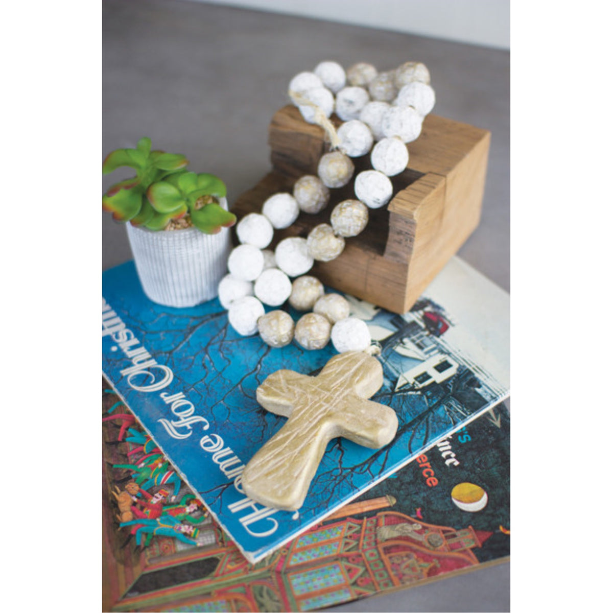 Clay Blessing Beads With Cross