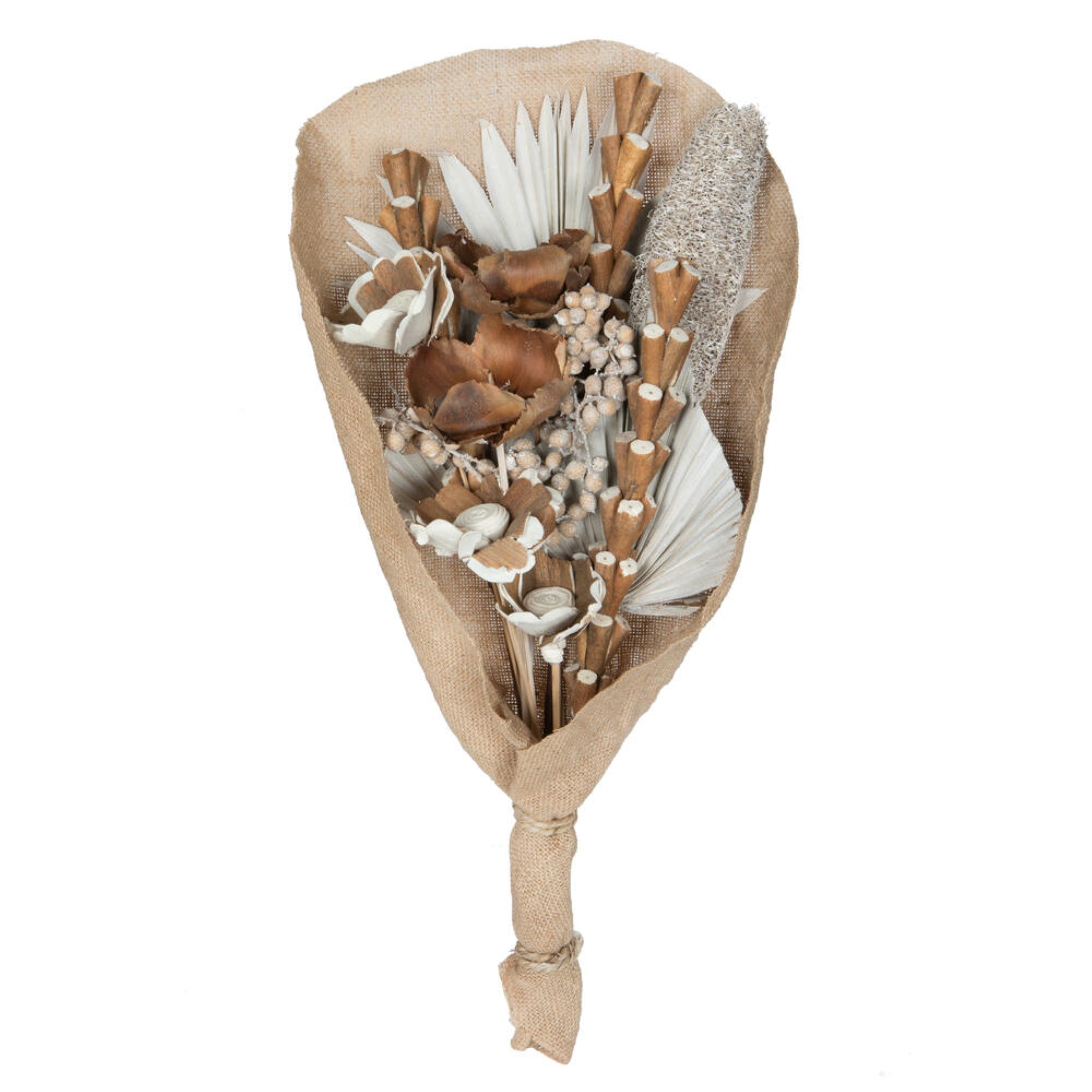 Vickerman Natural Botanicals 19” White Wash Palm Assorted Bouquet. Realistic Looking Botanicals.
