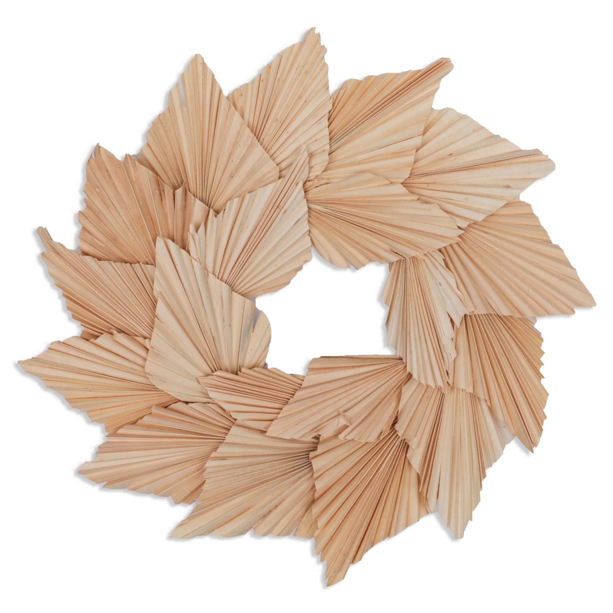 17” Bleached Palm Spear Wreath