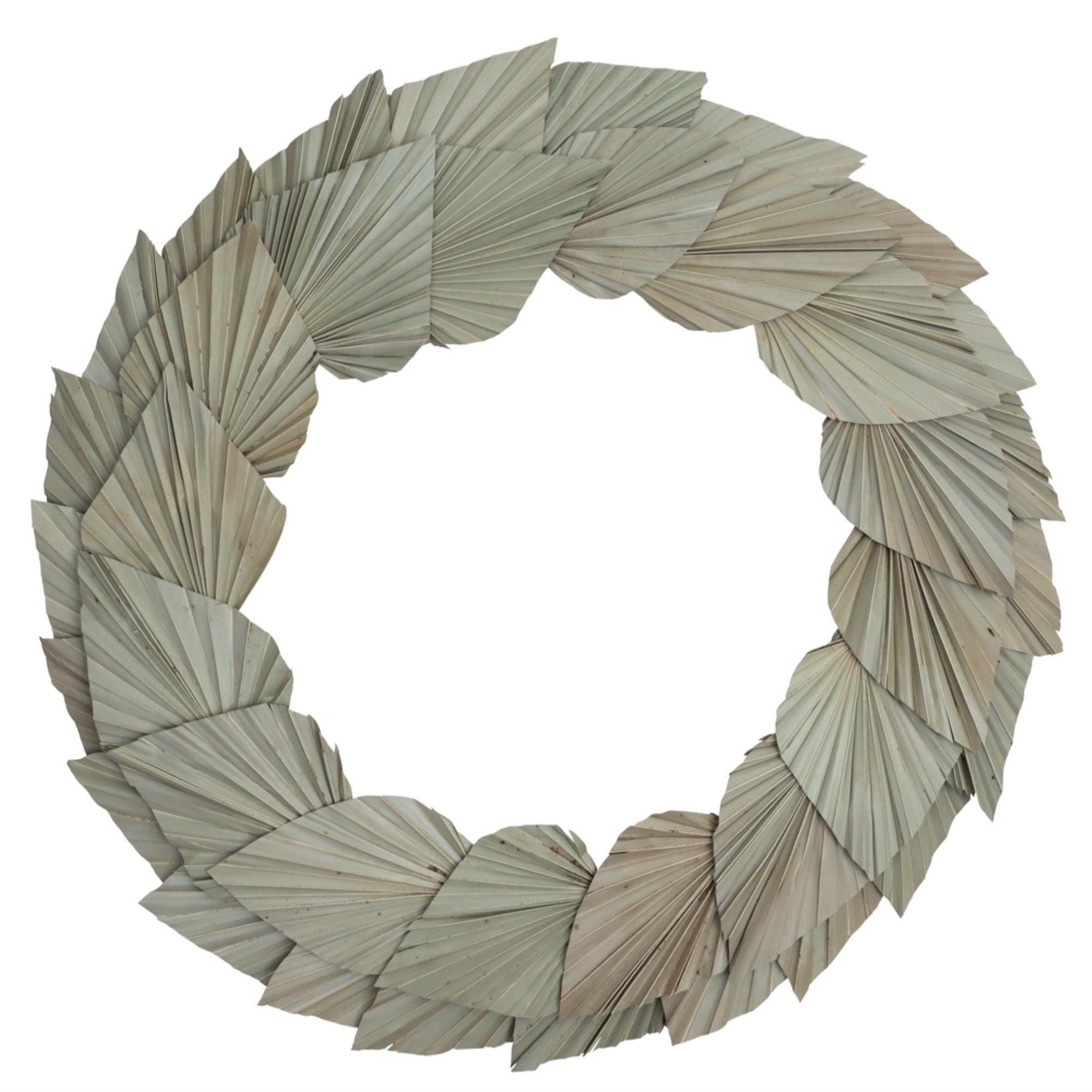 Vickerman Natural Botanicals 24″ Natural Palm Spear Wreath. This wreath measures 24 inches in diameter. It features natural palm spear leaves on a coco fiber base. This is a dried and preserved natural product.