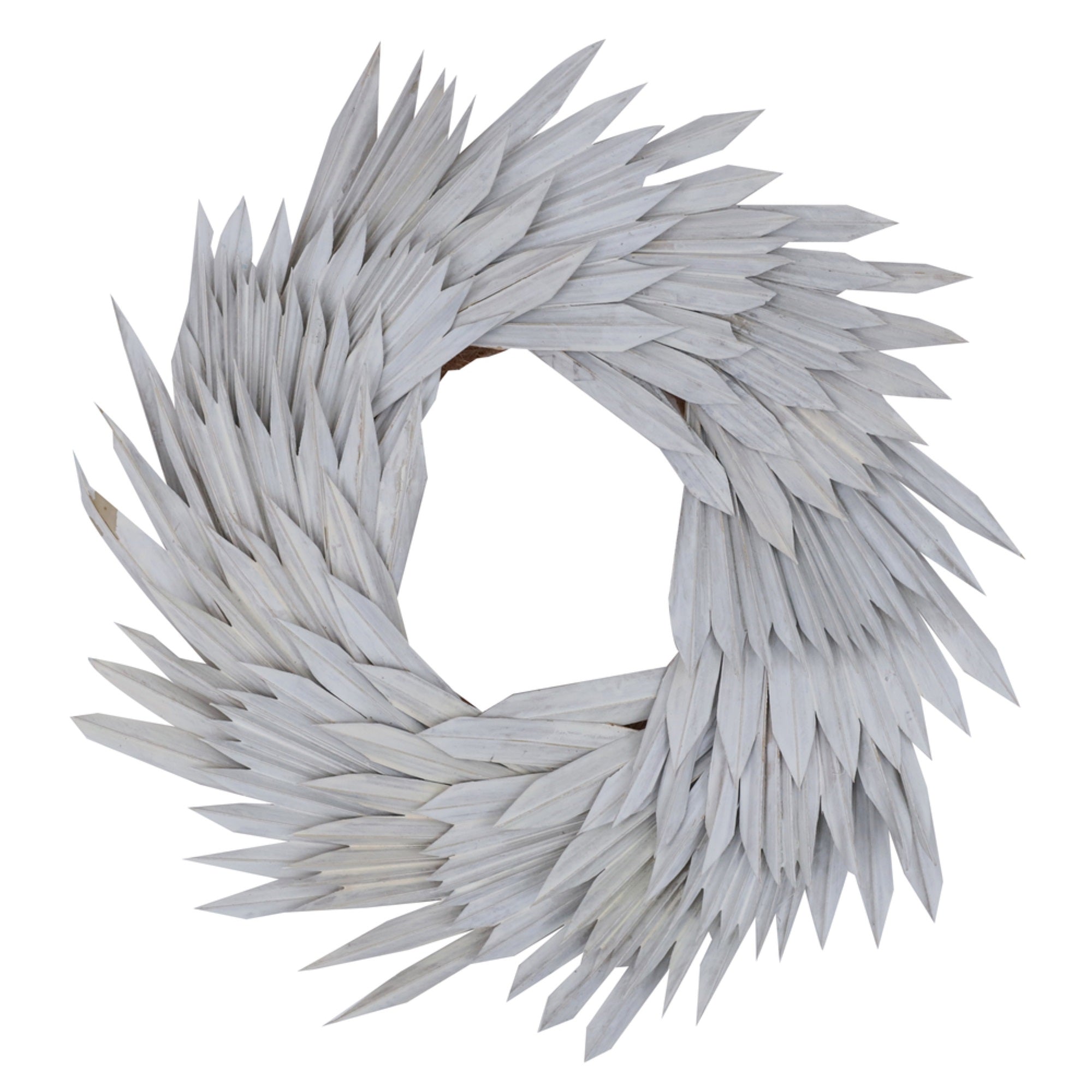 17” White Washed Palm Sun Wreath