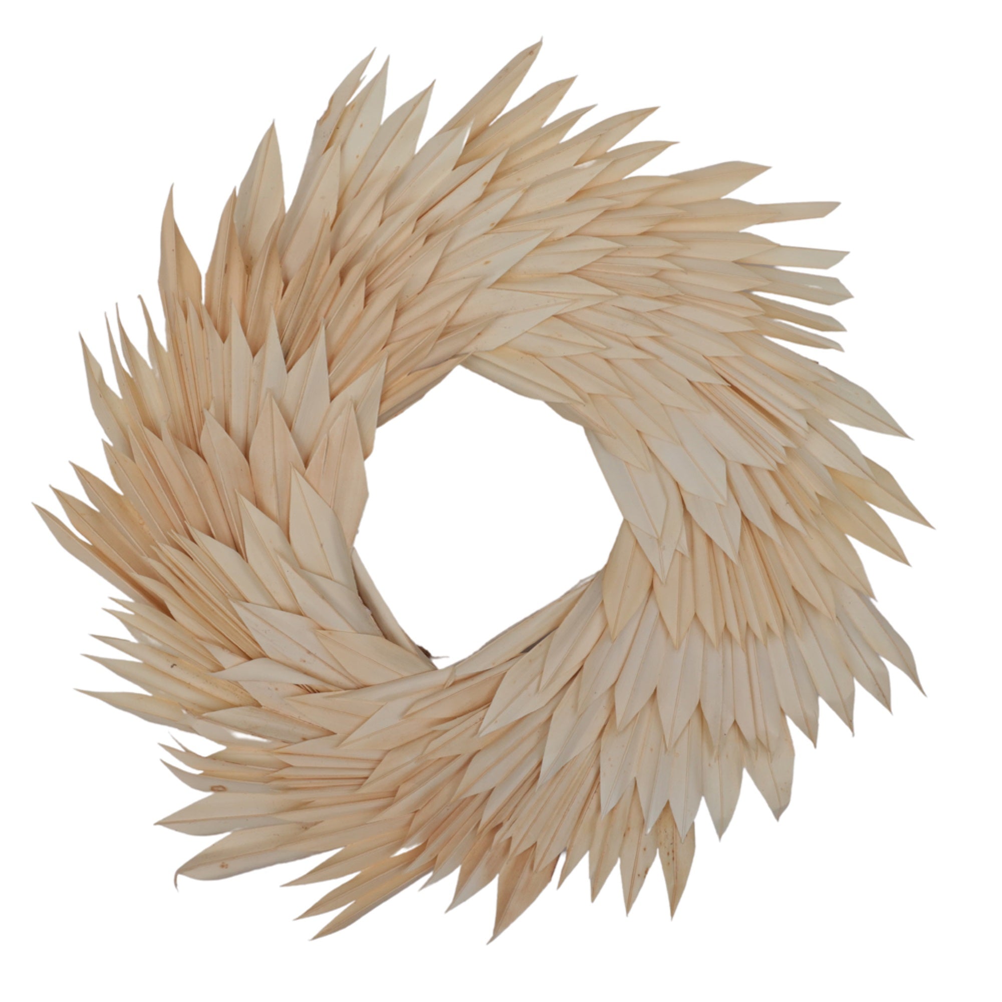 17” Bleached Palm Sun Wreath