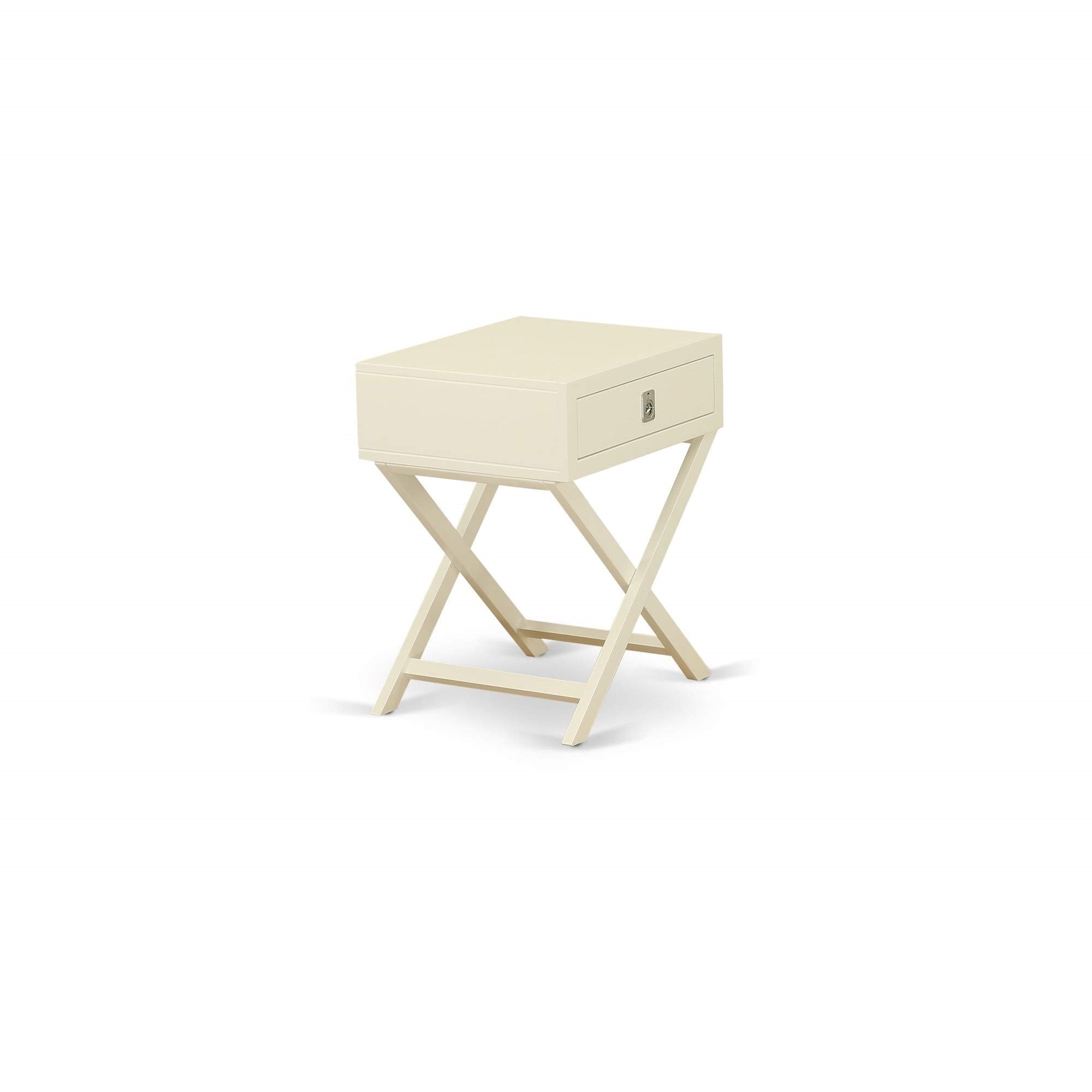 East West Furniture One Piece Wonderful Hamilton Rectangular Table Night Stand With Drawer, 1-Pack, In White Finish