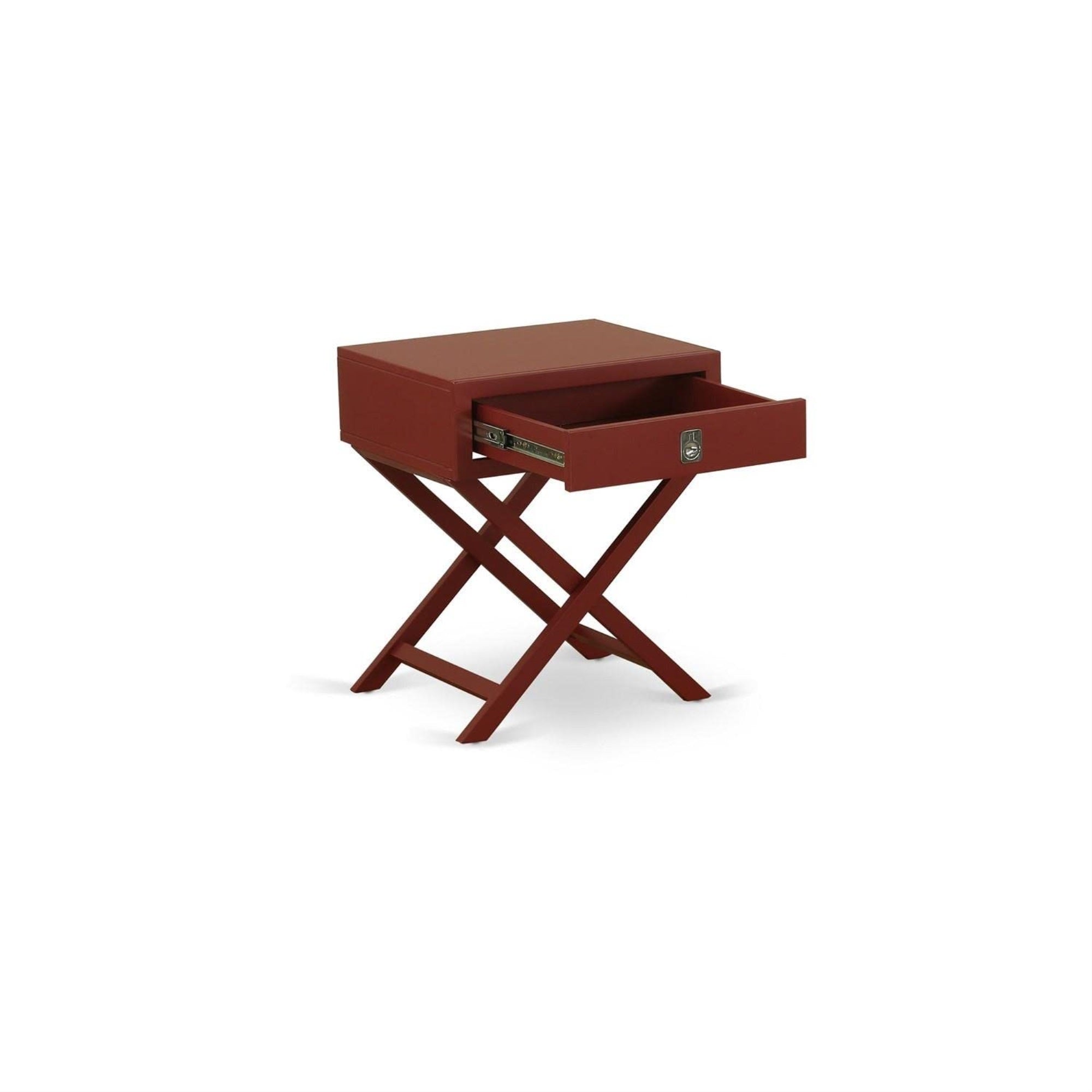 East West Furniture One Piece Lovely Hamilton Small Burhandy Rectangular Table With Drawer, 1-Pack, Finish