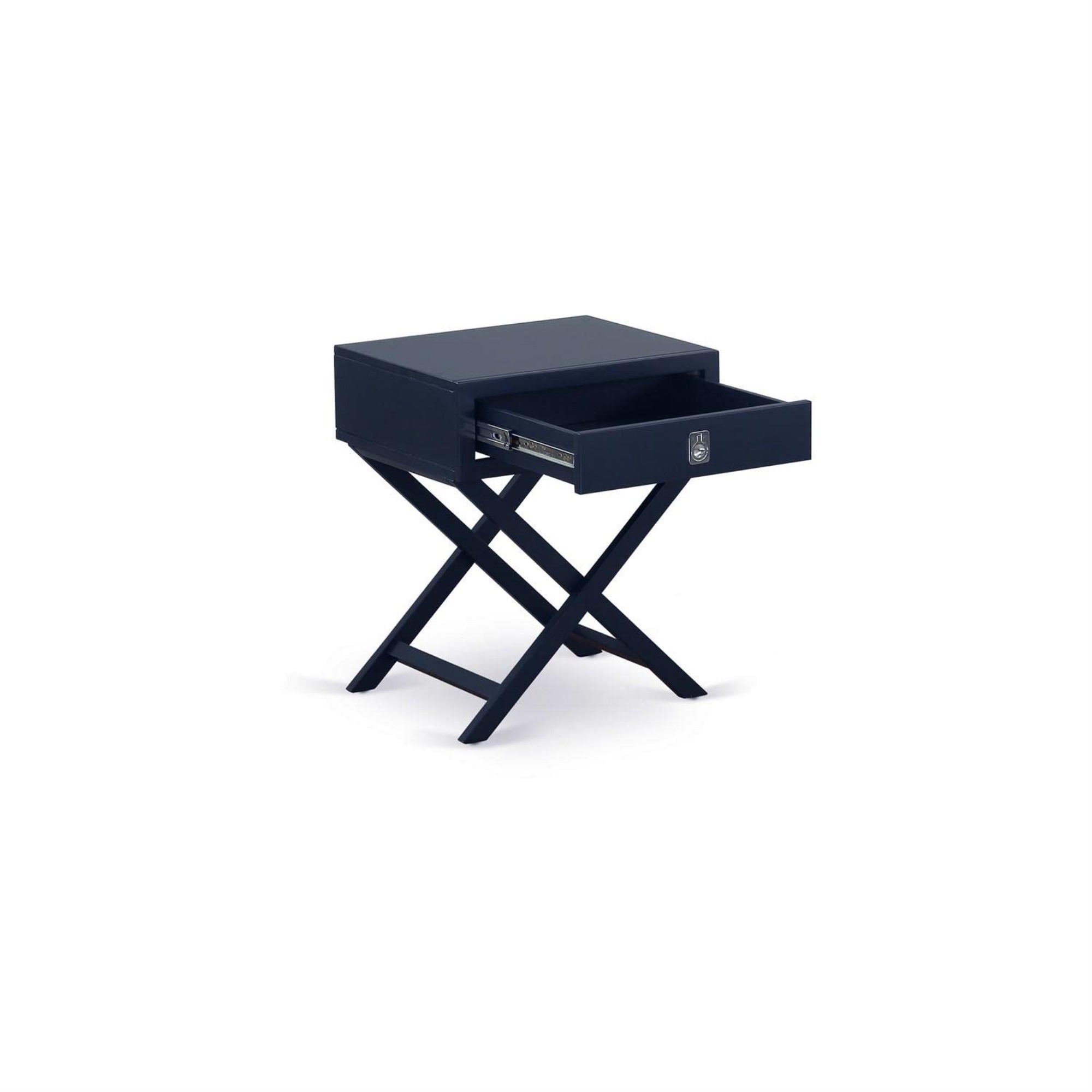 East West Furniture One Pc Wonderful Hamilton Night Stand With Drawer, 1-Pack, In Navy Blue Finish