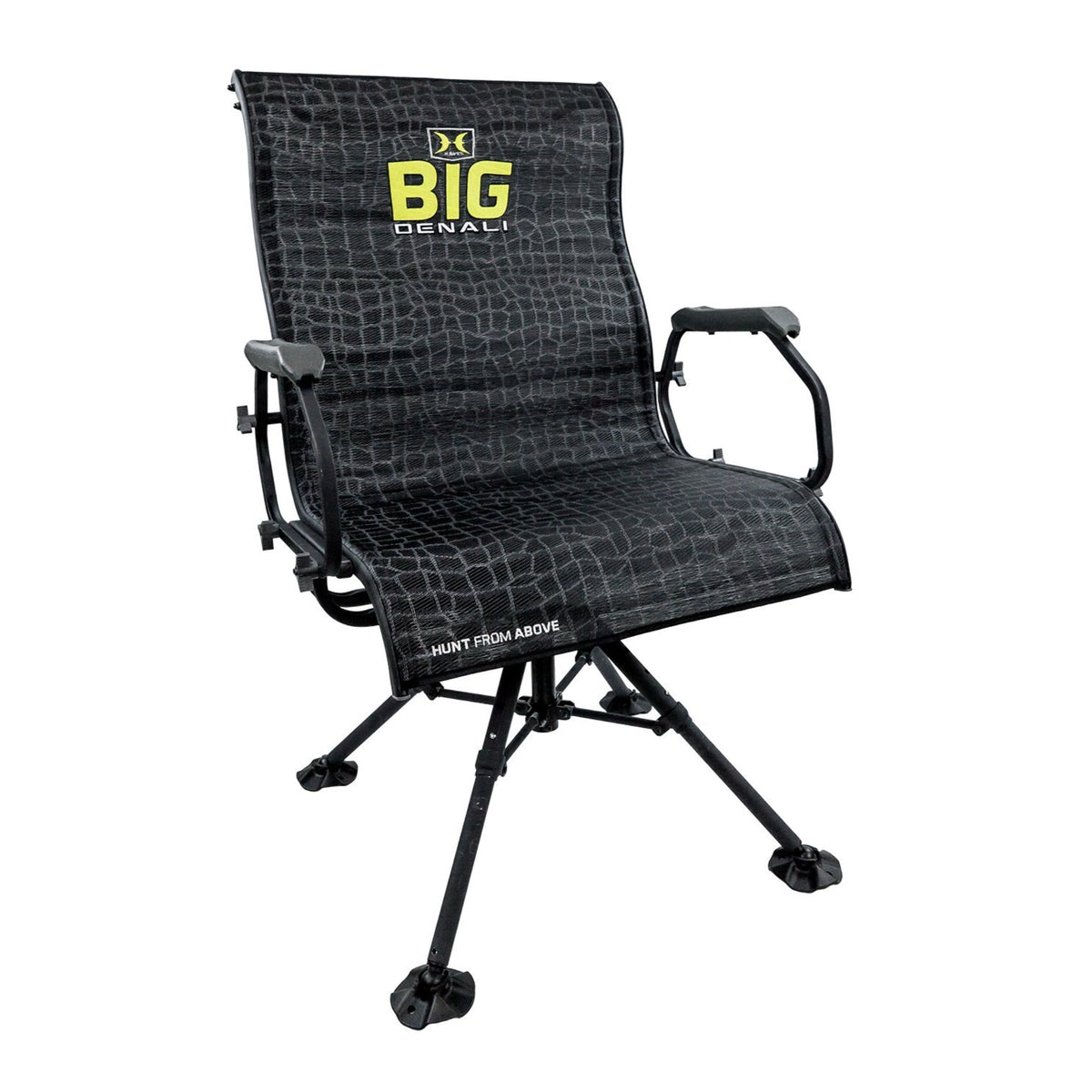 Hawk Big Denali Luxury Blind Chair Extra Large Silent Comfortable Swiveling Portable Chair With 4 Adjustable Legs For Camping, Hunting, Fishing, Backpacking Holds Up To 350 Lbs