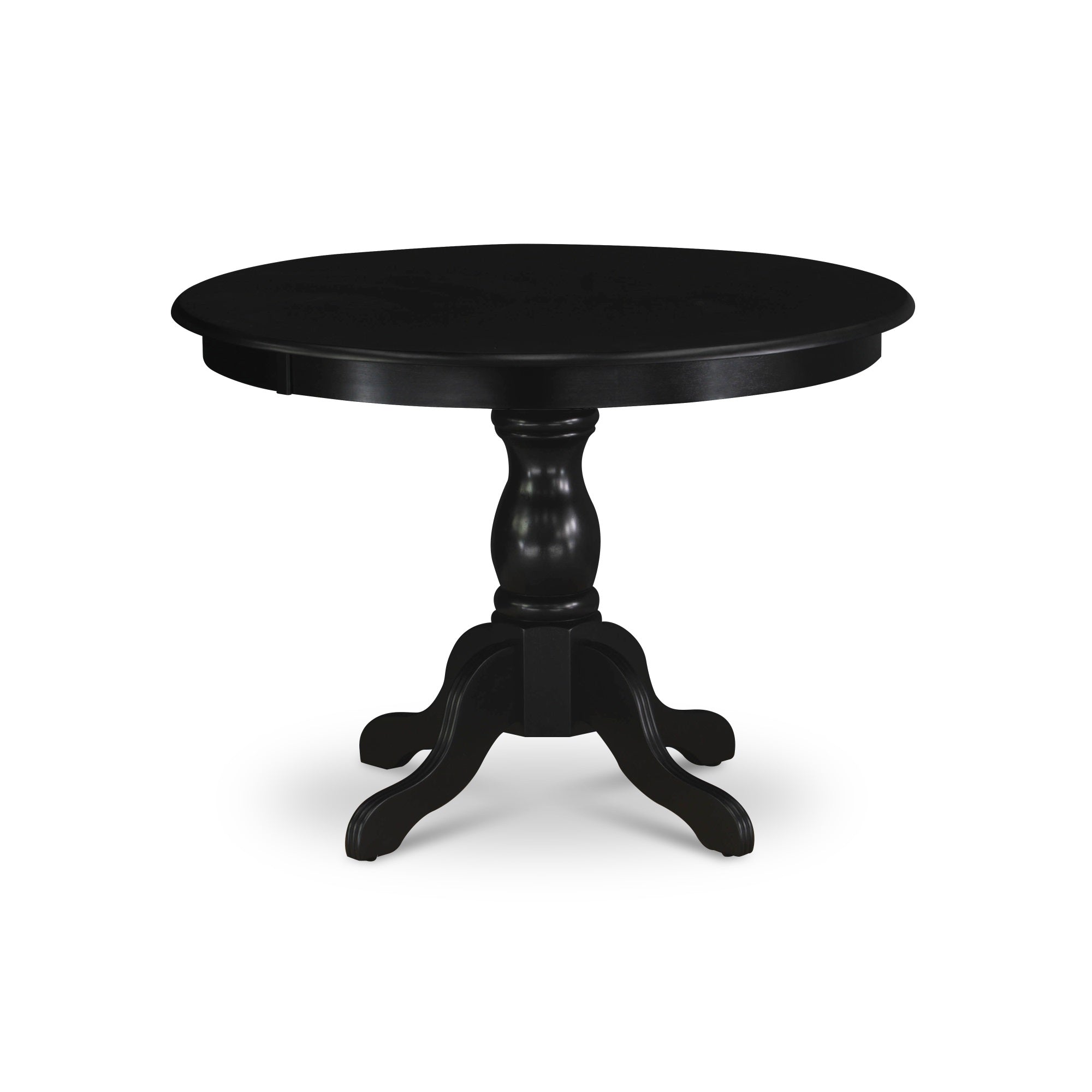 East West Furniture Hbga3-Abk-50 3 Piece Dining Table Set - Black Wood Table And 2 Dark Gotham Grey Linen Fabric Dining Chairs Button Tufted Back With Nail Heads - Wire Brushed Black Finish