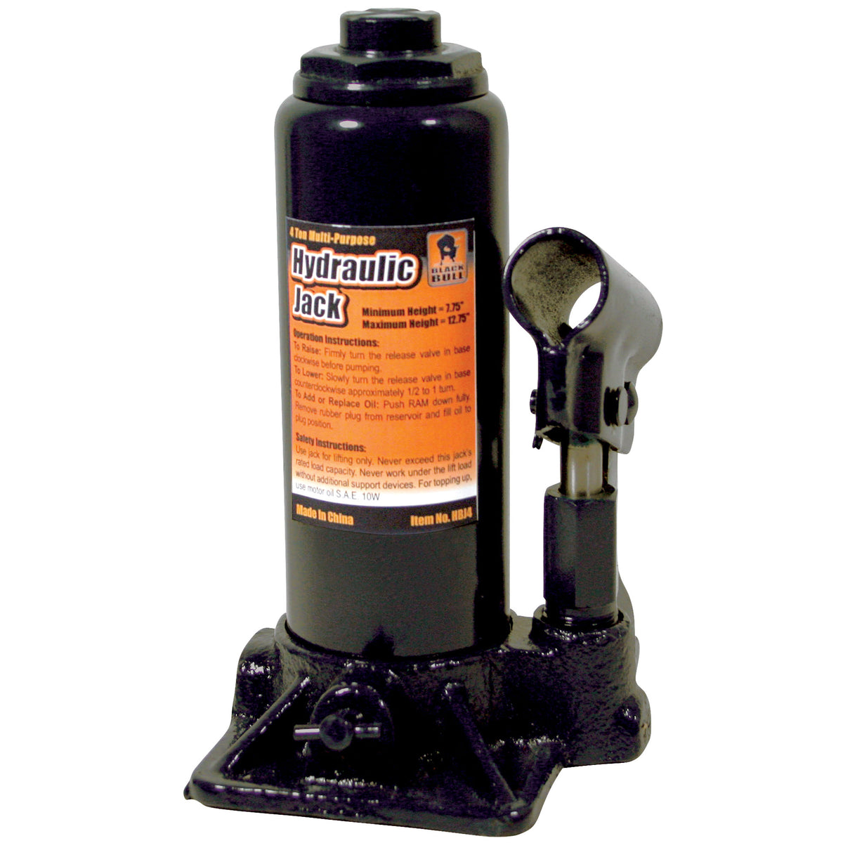 Black Bull Hbj4 4 Ton Hydraulic Bottle Jack