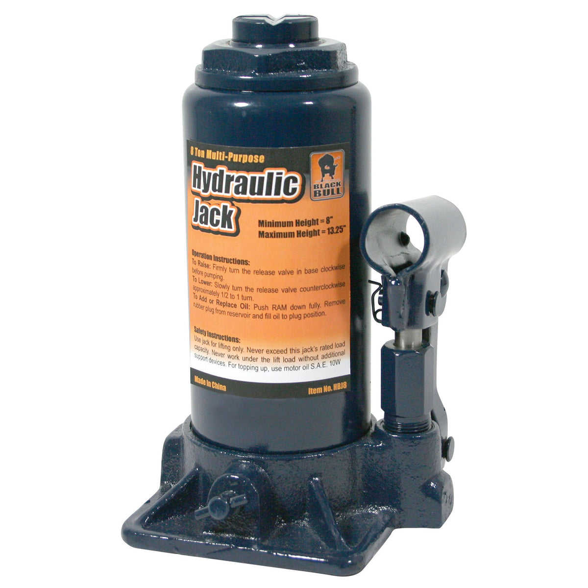Black Bull Hbj8 8 Ton Hydraulic Bottle Jack