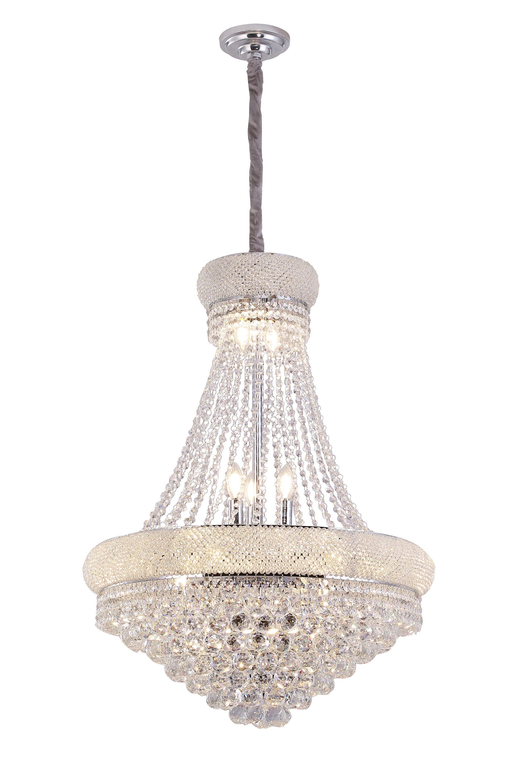 36 In Luxurious K9 Crystal Single Tier Chandelier 14-Led Bulbs Classical Hardwired Ceiling Chandelier Lamp For Living Room, Ha