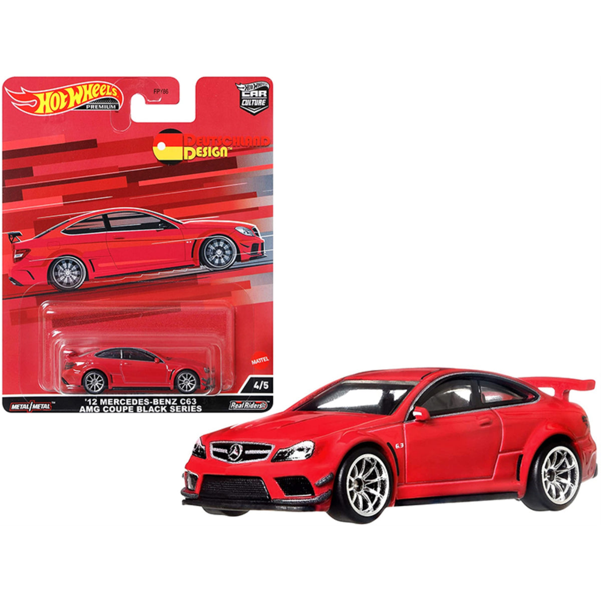 2012 Mercedes Benz C63 Amg Coupe Black Series Red 'Deutschland Design' Series Diecast Model Car By Hot Wheels