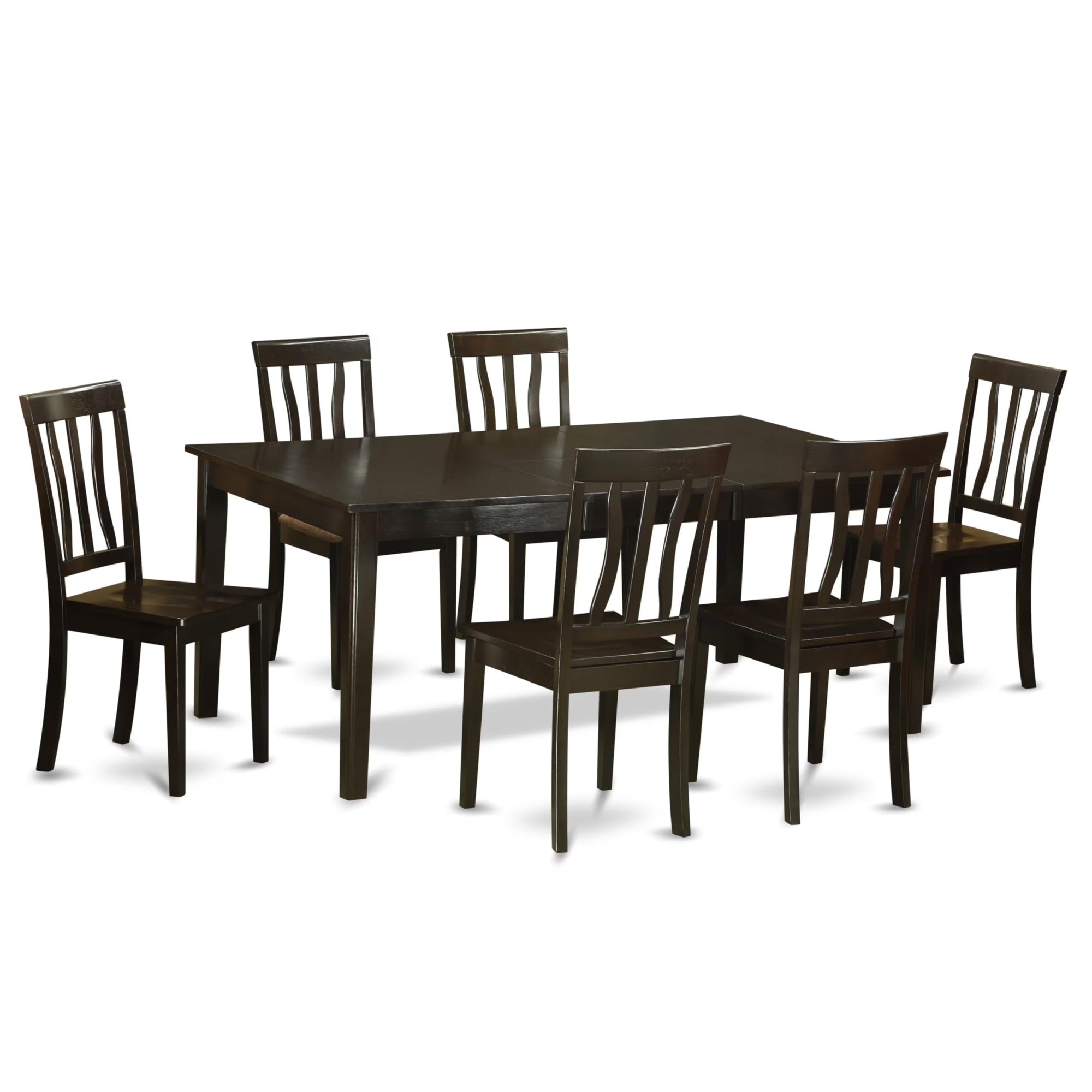 Casafoyer Hean7-Cap-W Henley 7 Piece Kitchen Set Consist Of A Rectangle Table With Pedestal And 6 Dining Room Chairs, 42X72 Inch, Cappuccino