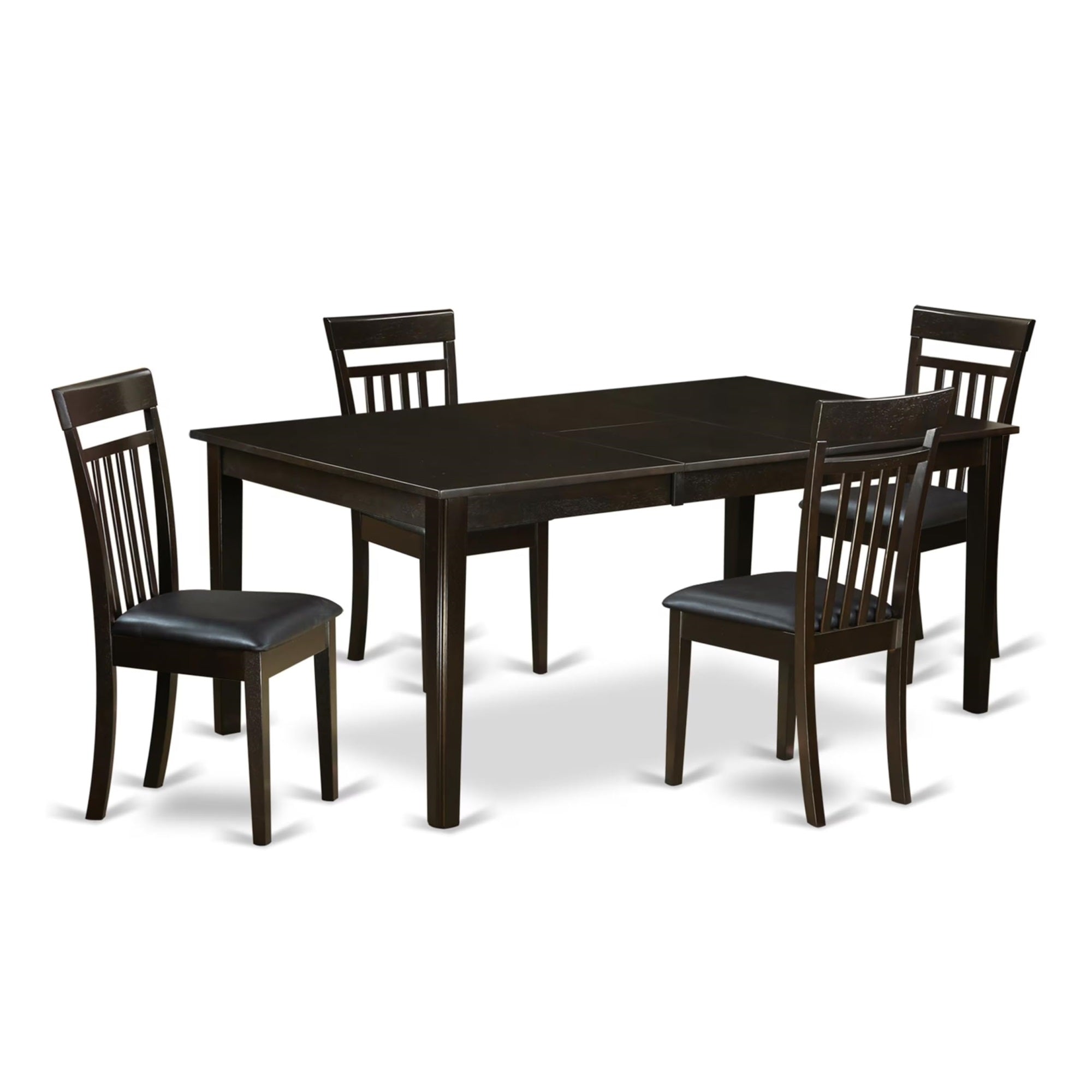 Casafoyer Hlav5-Lwh-W 5-Piece Dining Set - A Round Dining Table - 4 Kitchen Chairs With Solid Wood Seat & Slatted Back - Linen White Finish