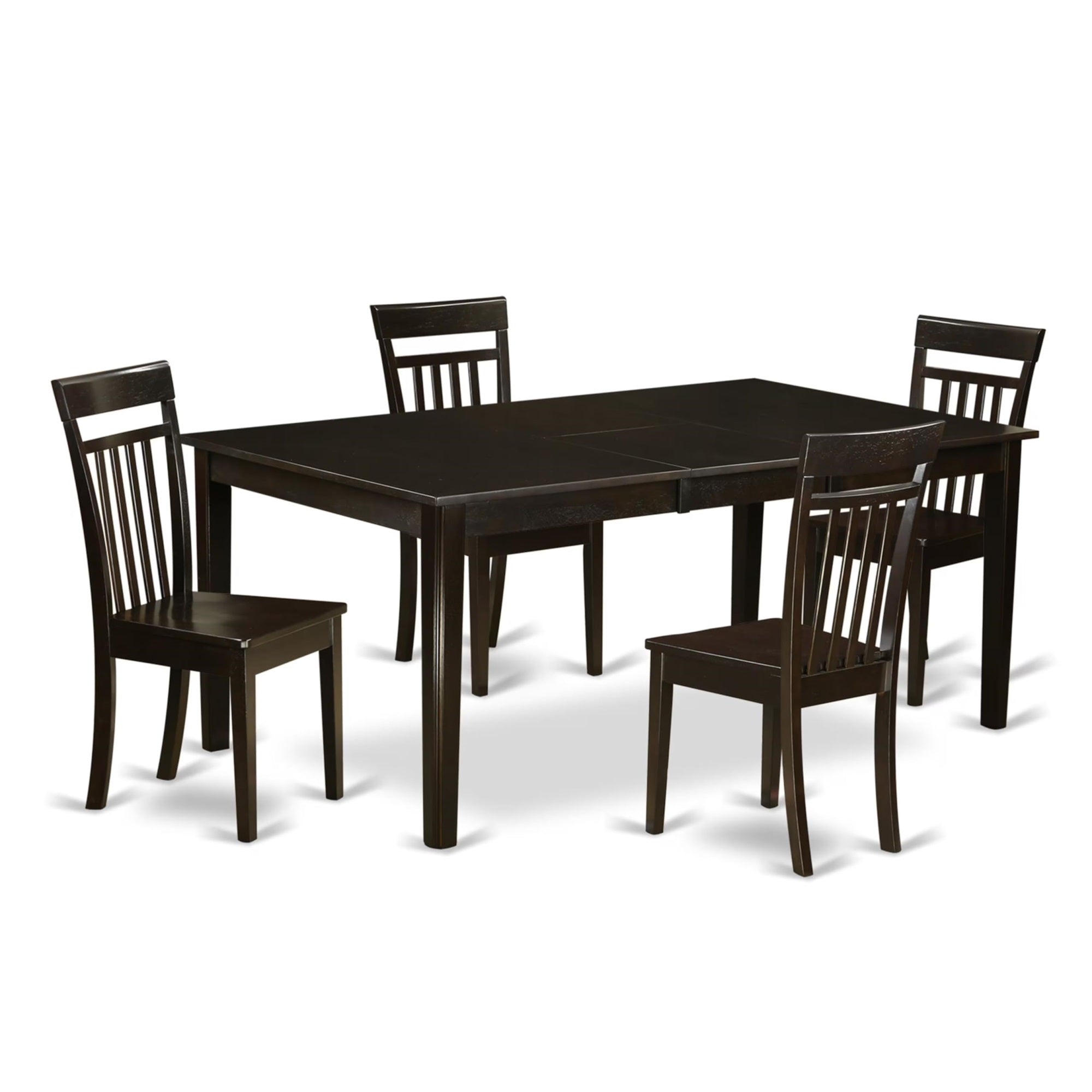 Casafoyer Heca5-Cap-W 5 Piece Dining Set Includes A Rectangle Dining Room Table With Pedestal And 4 Kitchen Chairs, 42X72 Inch, Cappuccino