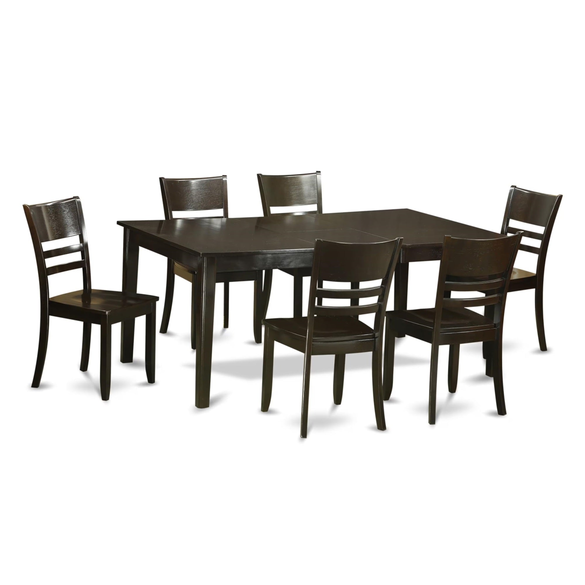 Casafoyer Henley 7 Piece Set Consist Of A Rectangle Dining Room Table With Pedestal And 6 Kitchen Chairs, 42X72 Inch, Cappuccino