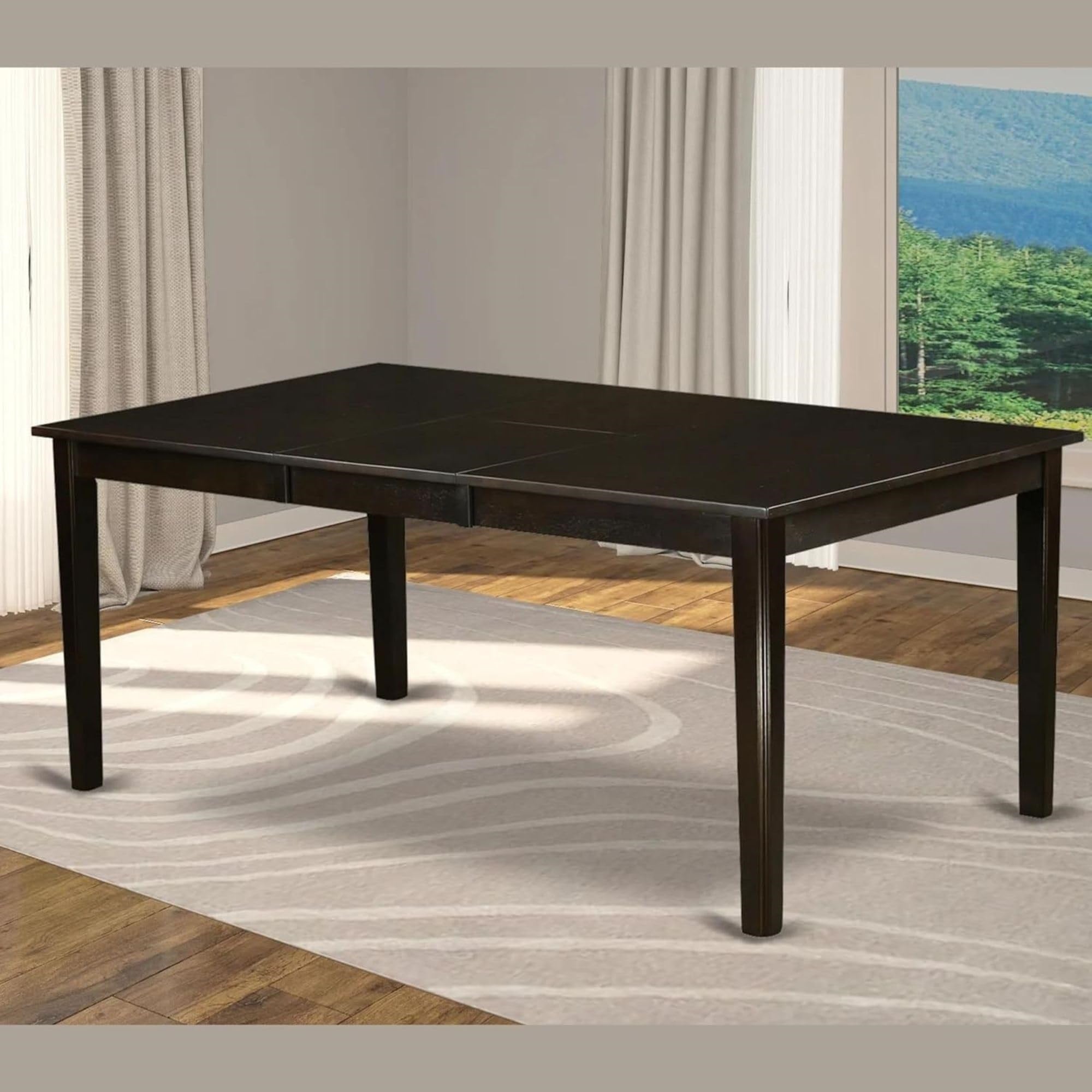 Casafoyer Het-Cap-T Henley Modern Kitchen Table - A Rectangle Dining Table Top With  Leaf, 42X72 Inch, Cappuccino