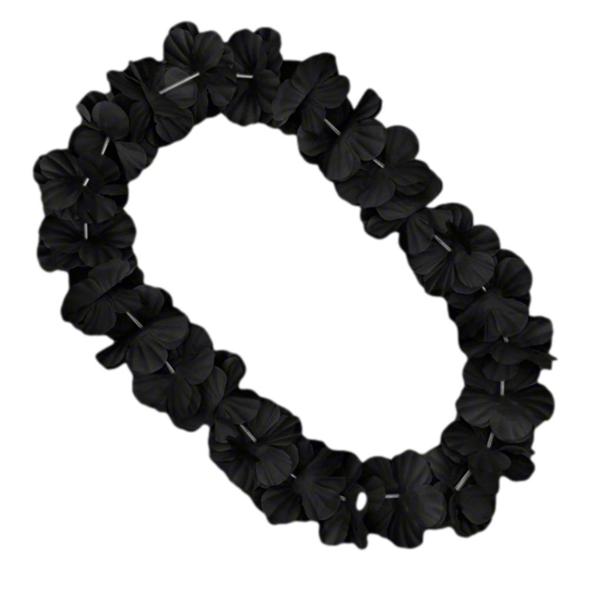 Hawaiian Flower Lei Necklace Black