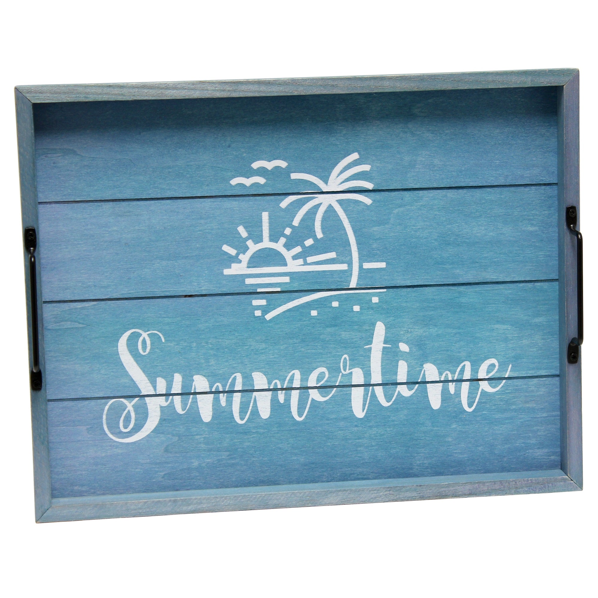 Elegant Designs Decorative Wood Serving Tray W/ Handles, 15.50' X 12', 'Summertime'