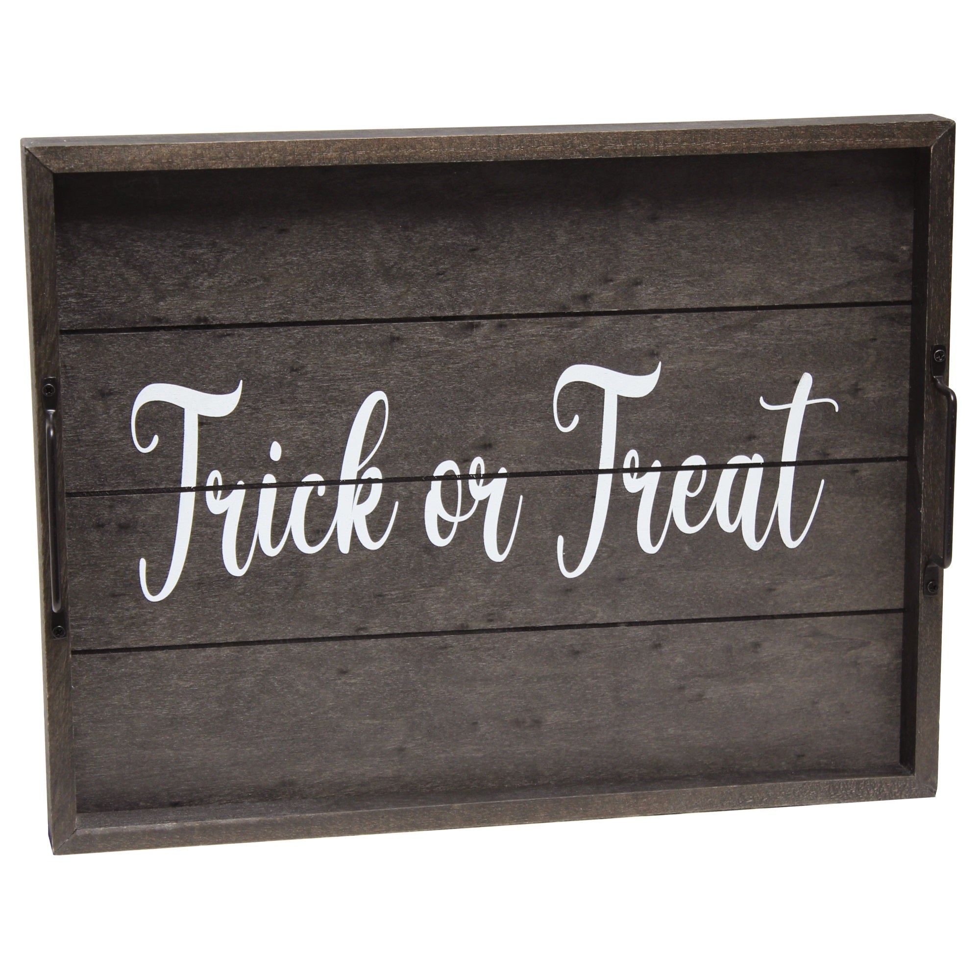 Elegant Designs Decorative Wood Serving Tray W/ Handles, 15.50' X 12', 'Trick Or Treat'
