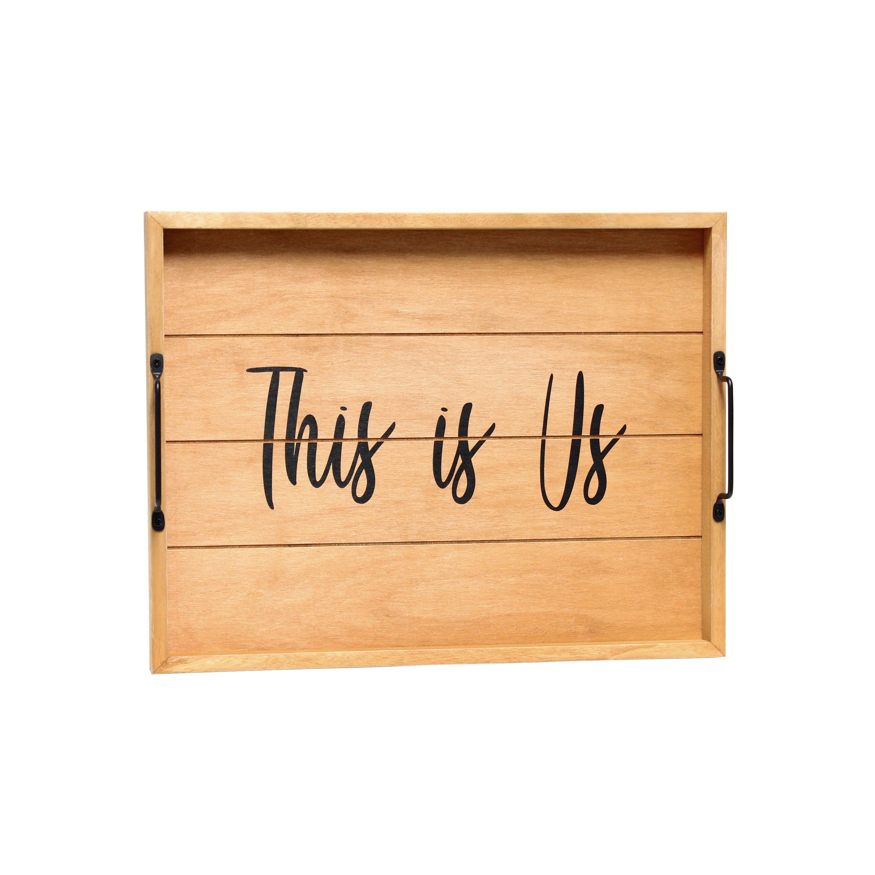 Elegant Designs Decorative Wood Serving Tray W/ Handles, 15.50' X 12', 'This Is Us'