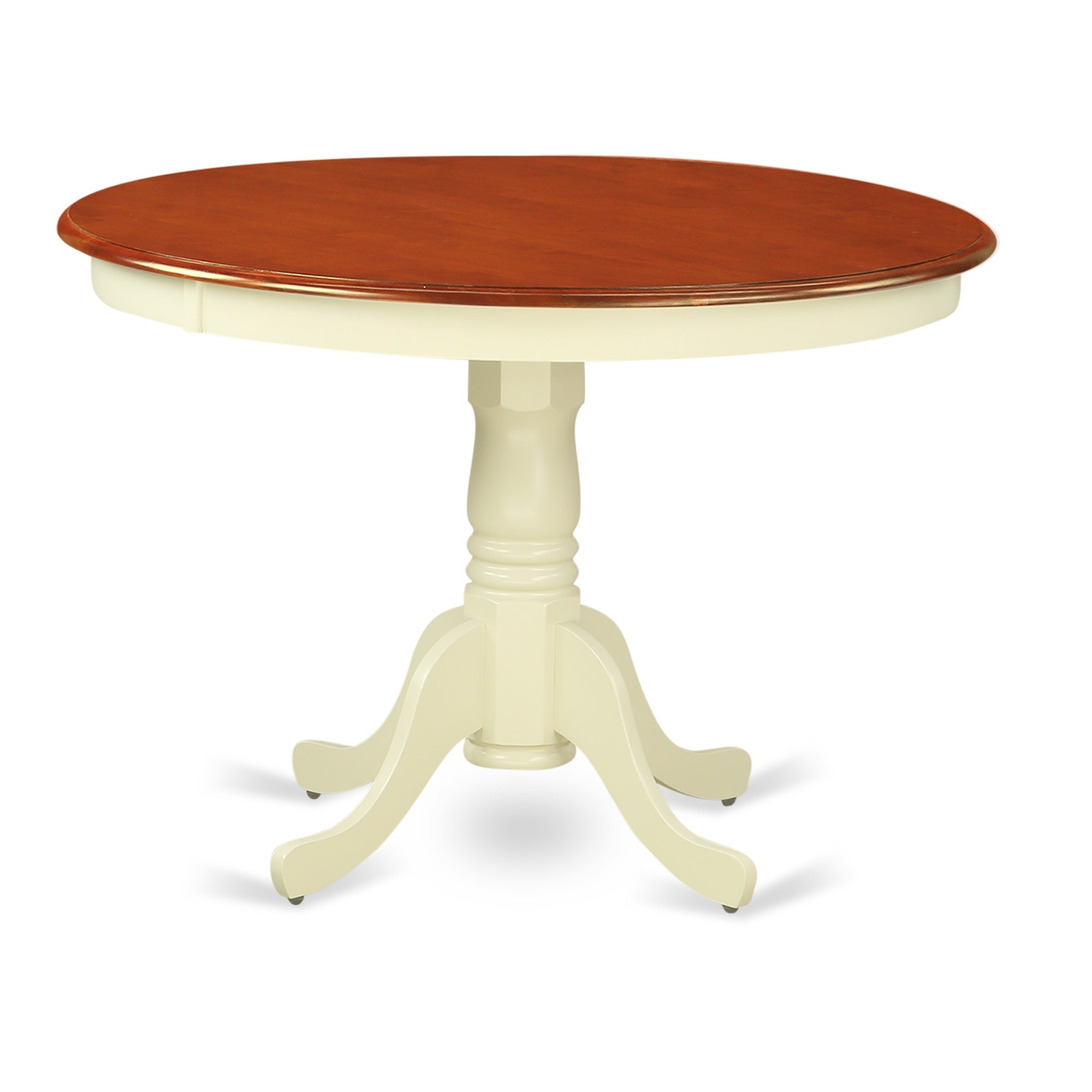 Hlan5-Bmk-W-Vv 5 Pc Set: Round Small Table & 4 Wood Dinette Chairs In Buttermilk & Cherry Finish. Elegant & Comfortable Dining Set For Any Home.