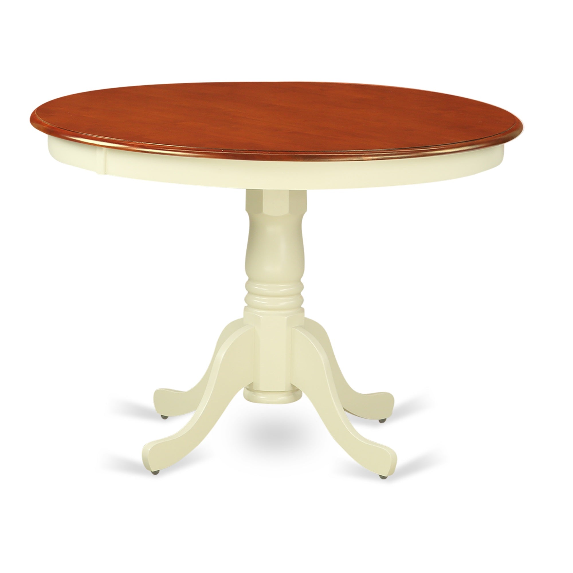 Hlan5-Bmk-W 5 Pc Set With A Round Small Table And 4 Wood Dinette Chairs In Buttermilk And Cherry .