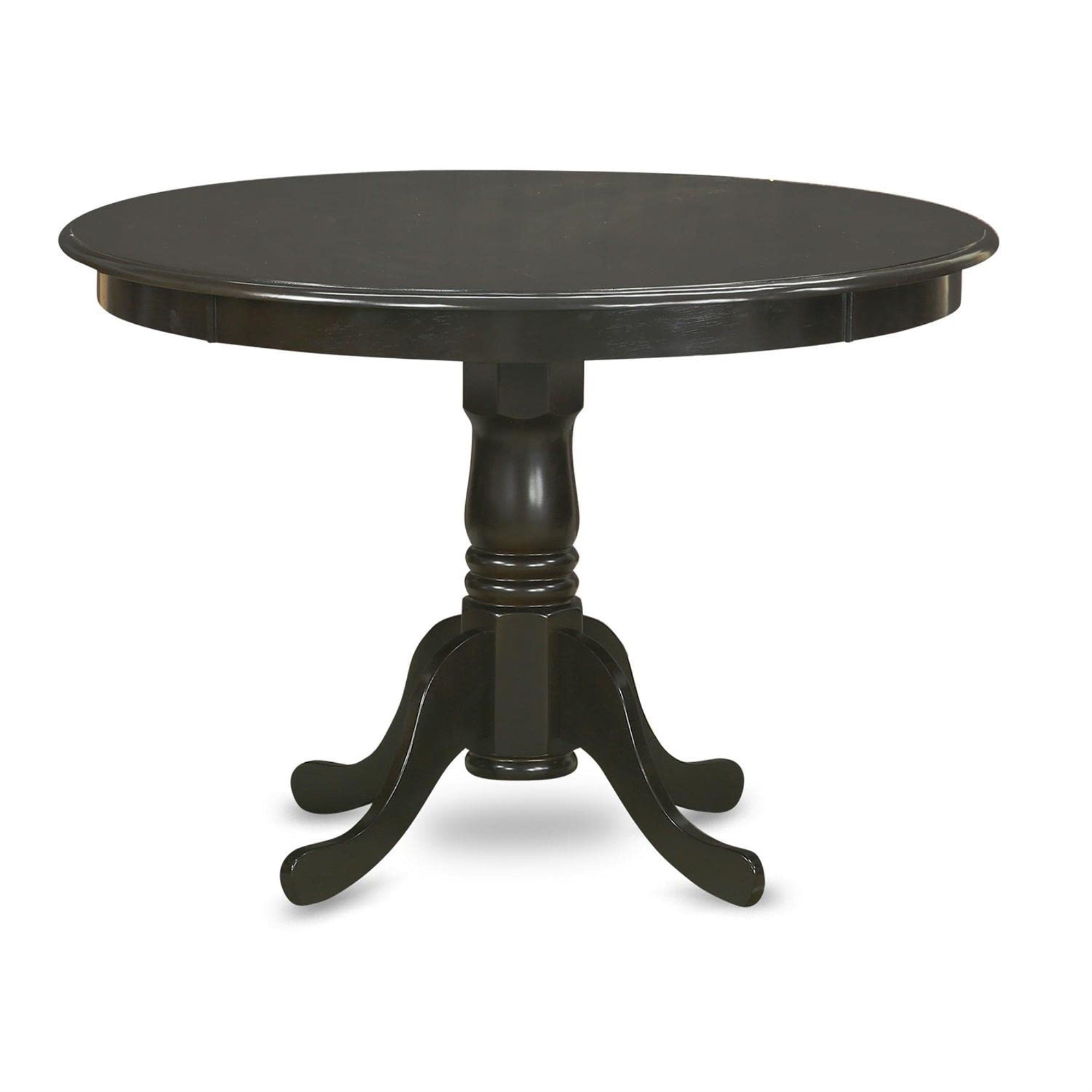 Ergode Hlan5-Cap-C, 5-Piece Dining Table Set, Round Pedestal Table & 4 Linen Fabric Chairs, Cappuccino Finish, Asian Wood, Versatile & Elegant, Easy Assembly, 42X42 Inch