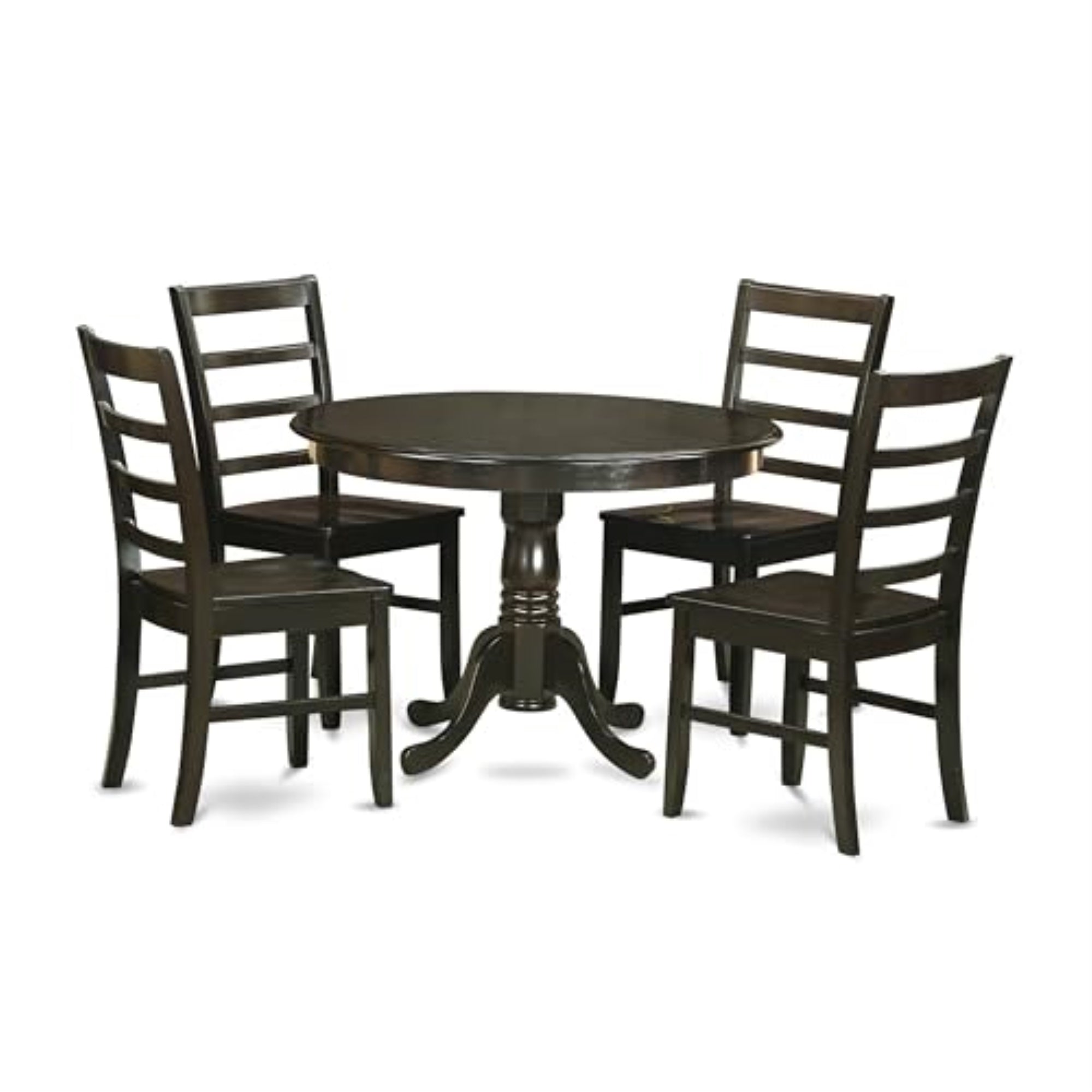 Casafoyer Hlpf5-Cap-W 5 Piece Dinette Set For 4 Includes A Round Dining Room Table With Pedestal And 4 Dining Chairs, 42X42 Inch, Cappuccino
