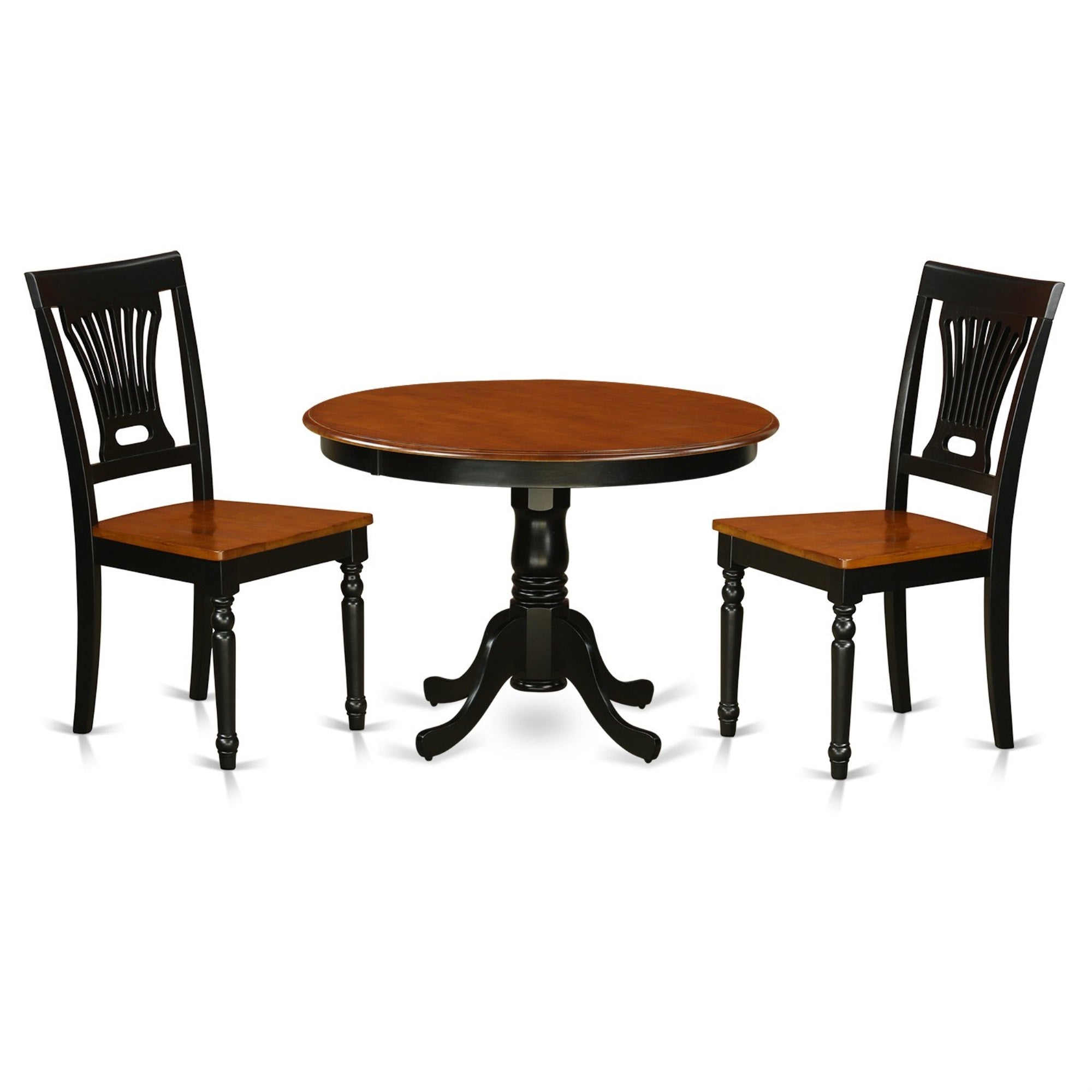 East West Furniture Hlpl3-Bch-W Hartland 3 Piece Kitchen Set Contains A Round Table With Pedestal And 2 Dining Room Chairs, 42X42 Inch