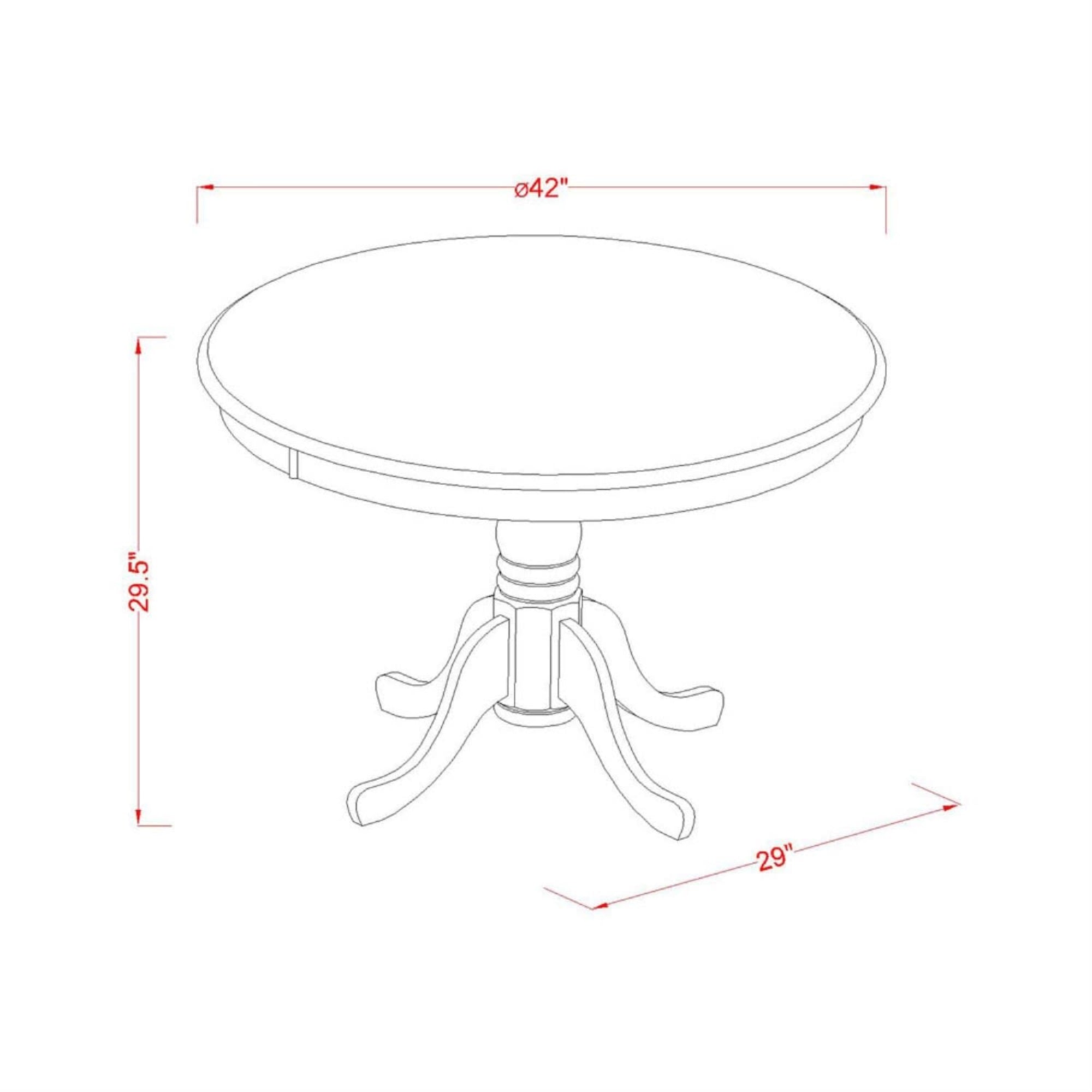 Casafoyer Hlt-Bmk-Tp Hartland Kitchen Dining Table - A Round Wooden Table Top With Pedestal Base, 42X42 Inch, Buttermilk & Cherry