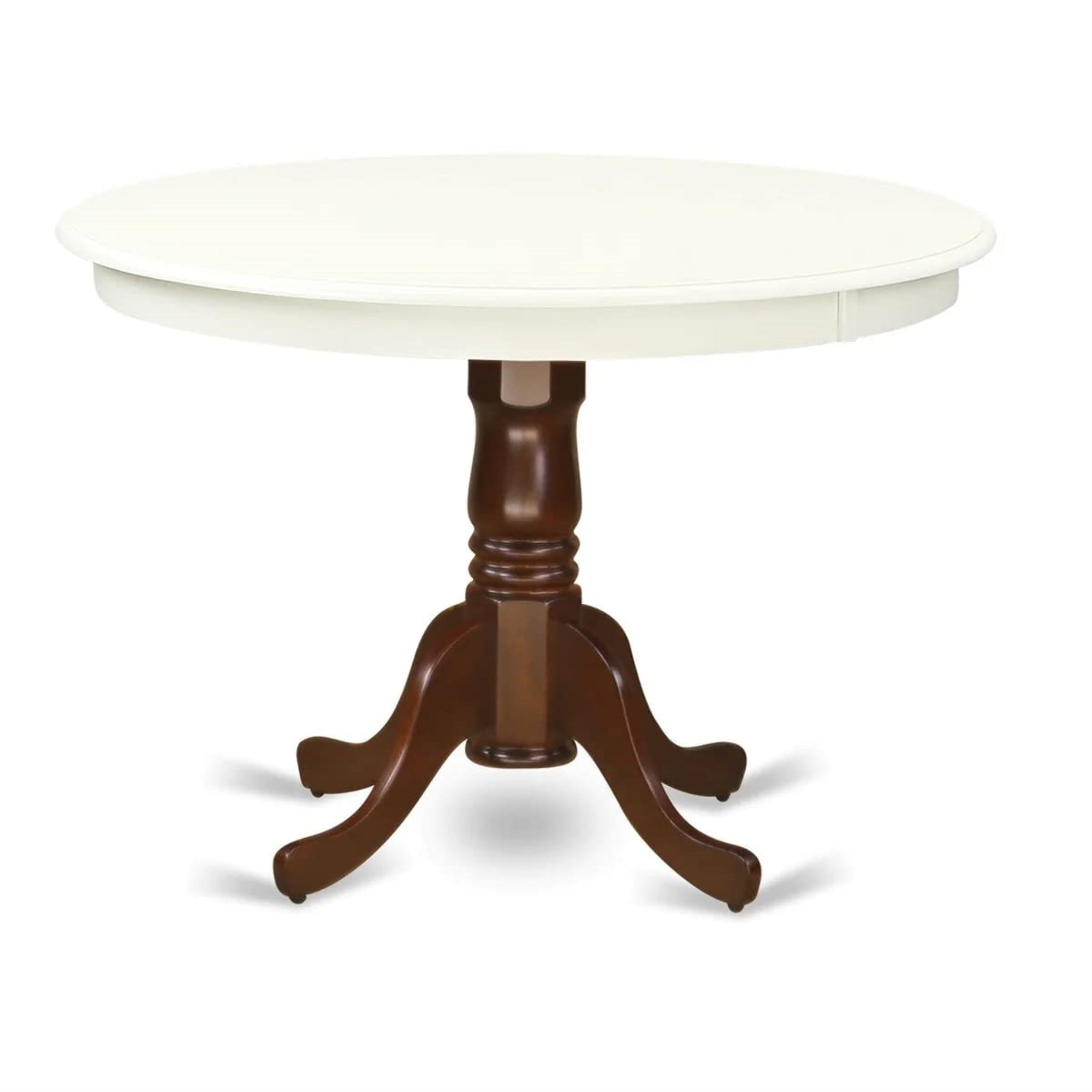 East West Furniture Hlt-Lma-Tp Hartland Dining Room Round Kitchen Table Top With Pedestal Base, 42X42 Inch, Cappuccino