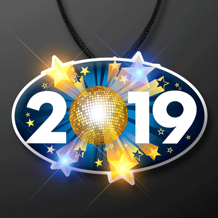 2019 Happy New Year Party Body Light Necklace