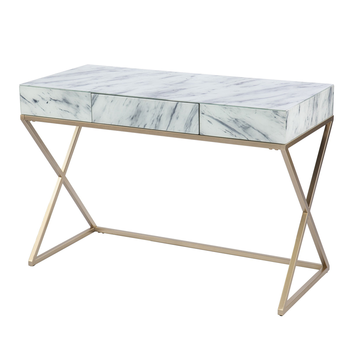 Mable Writing Kamblemore Faux Marble Writing Desk With Storage – Virventures