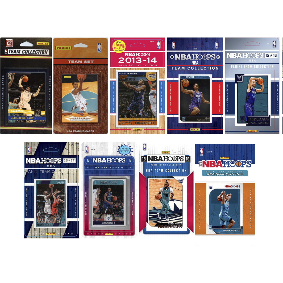 Nba Charlotte Hornets 9 Different Licensed Trading Card Team Sets