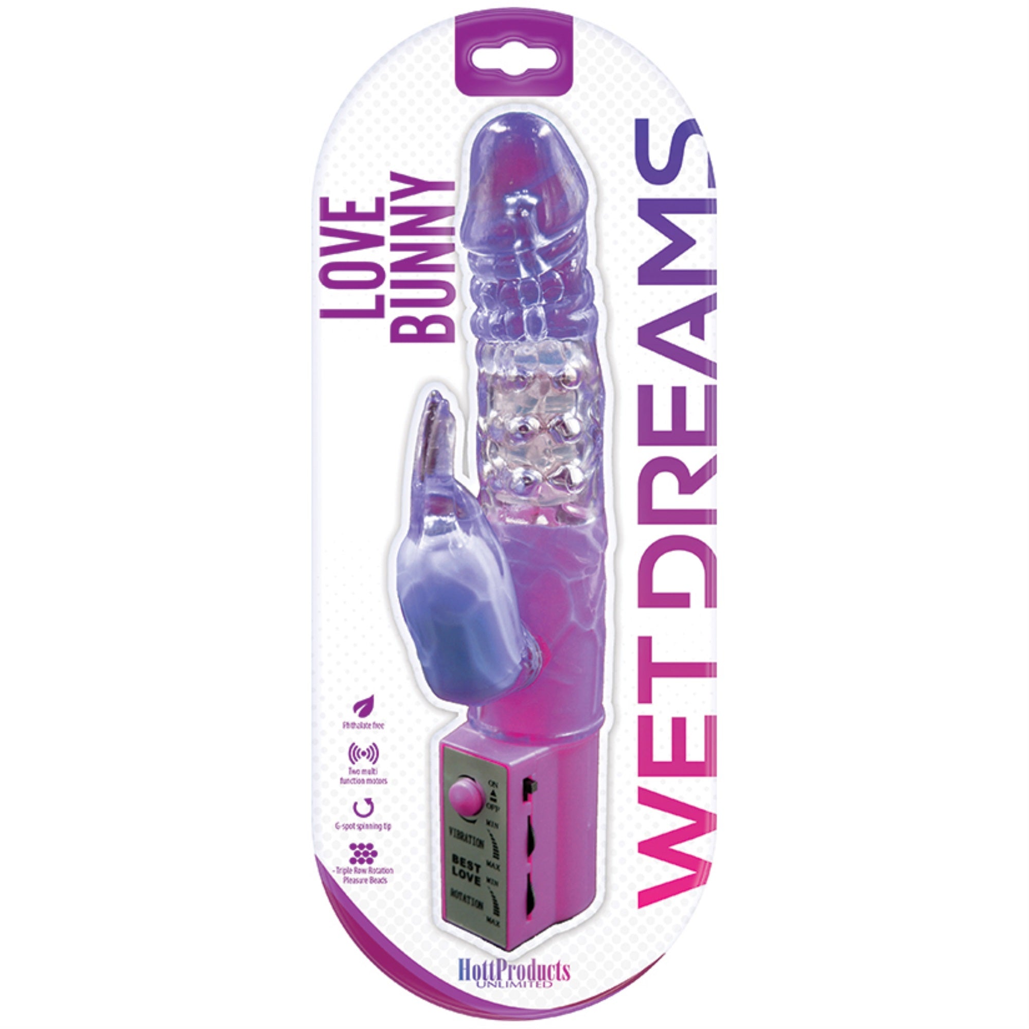 Wet Dreams Love Bunny-Purple 9.5″