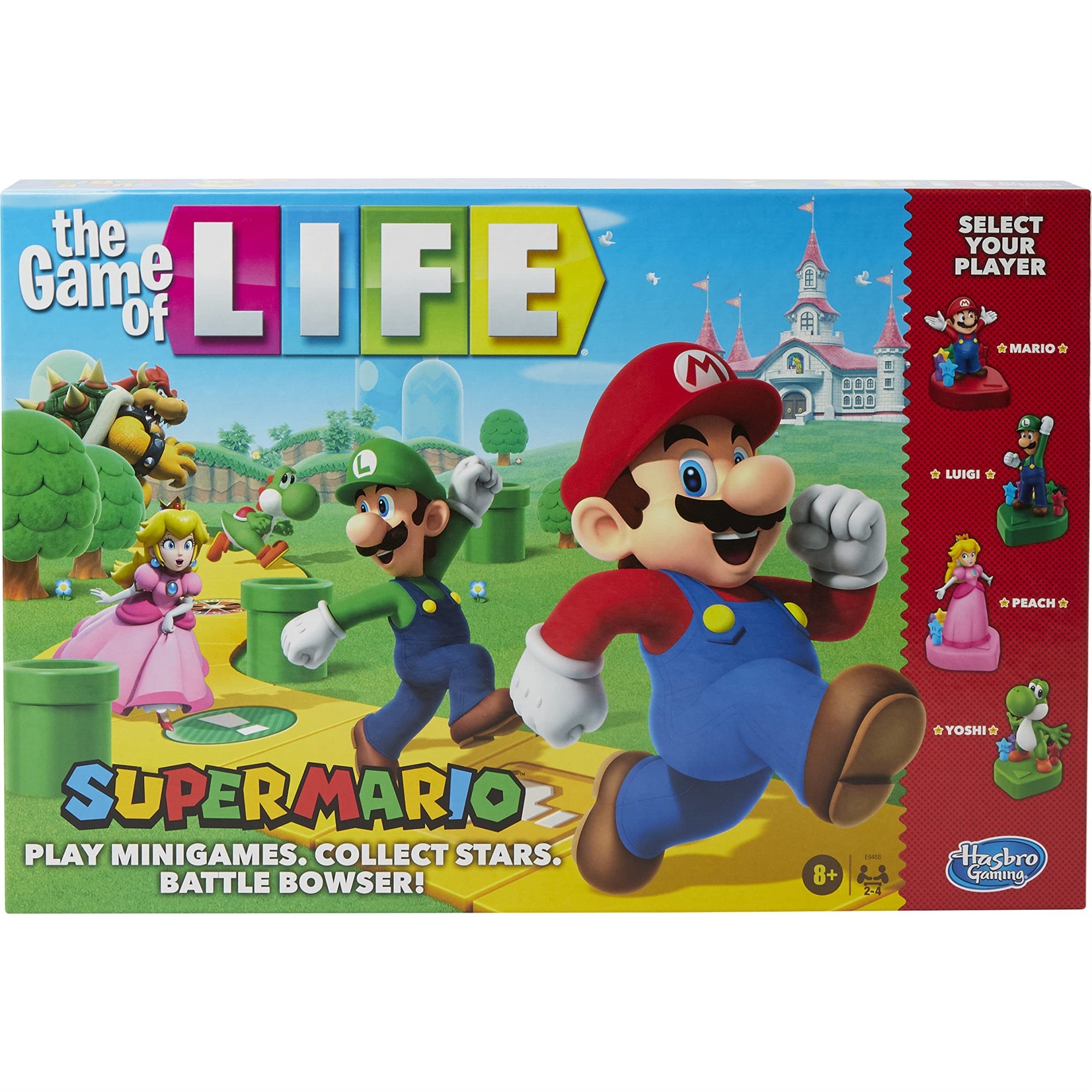 Hasbro Gaming The Game Of Life: Super Mario Edition Board Game For Kids Ages 8 And Up, Play Minigames, Collect Stars, Battle Bowser