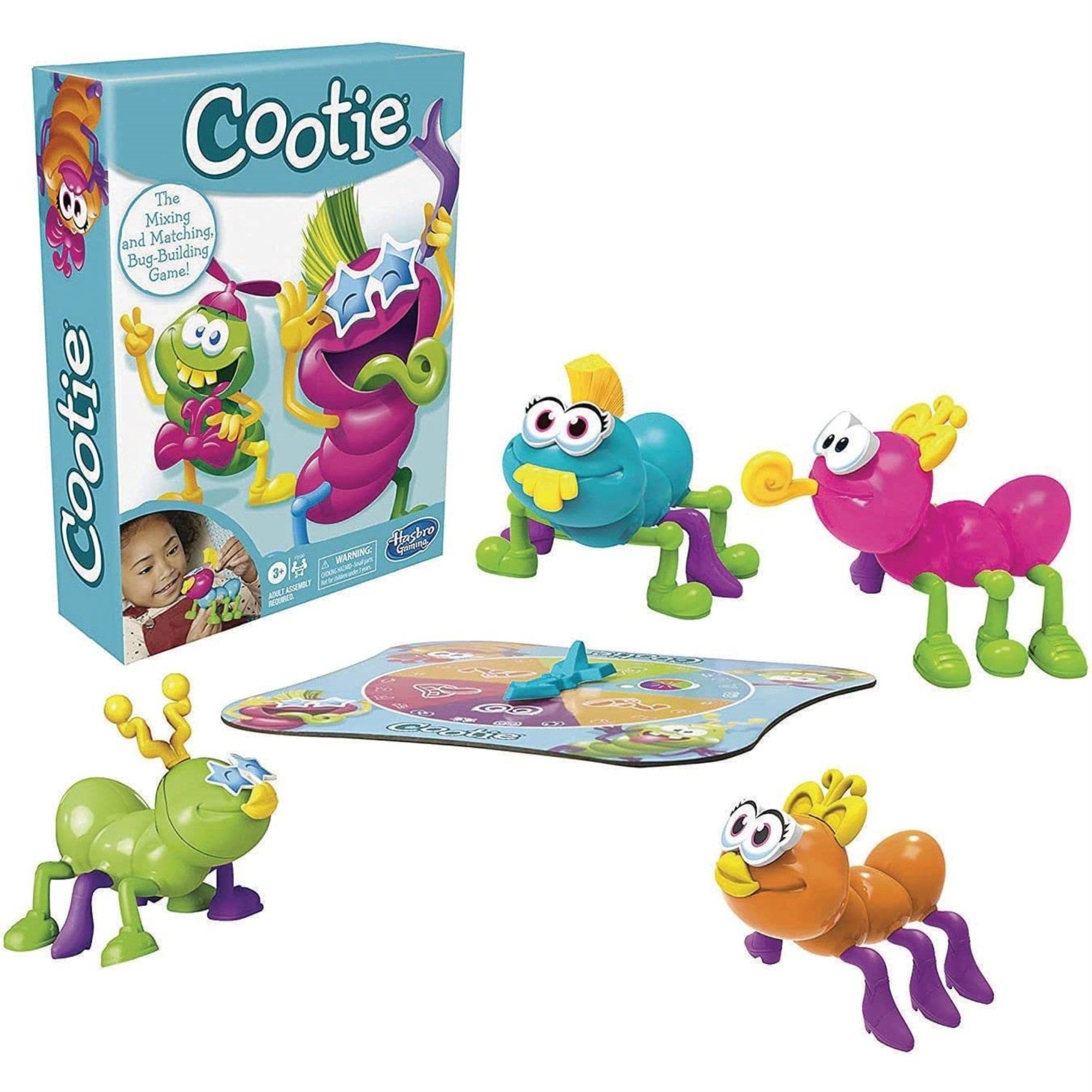 Hasbro Gaming Cootie Mixing And Matching Bug-Building Kids Board Game, Easy And Fun Preschool Games, 2-4 Players, Easter Basket Stuffers Or Gifts, Ages 3+