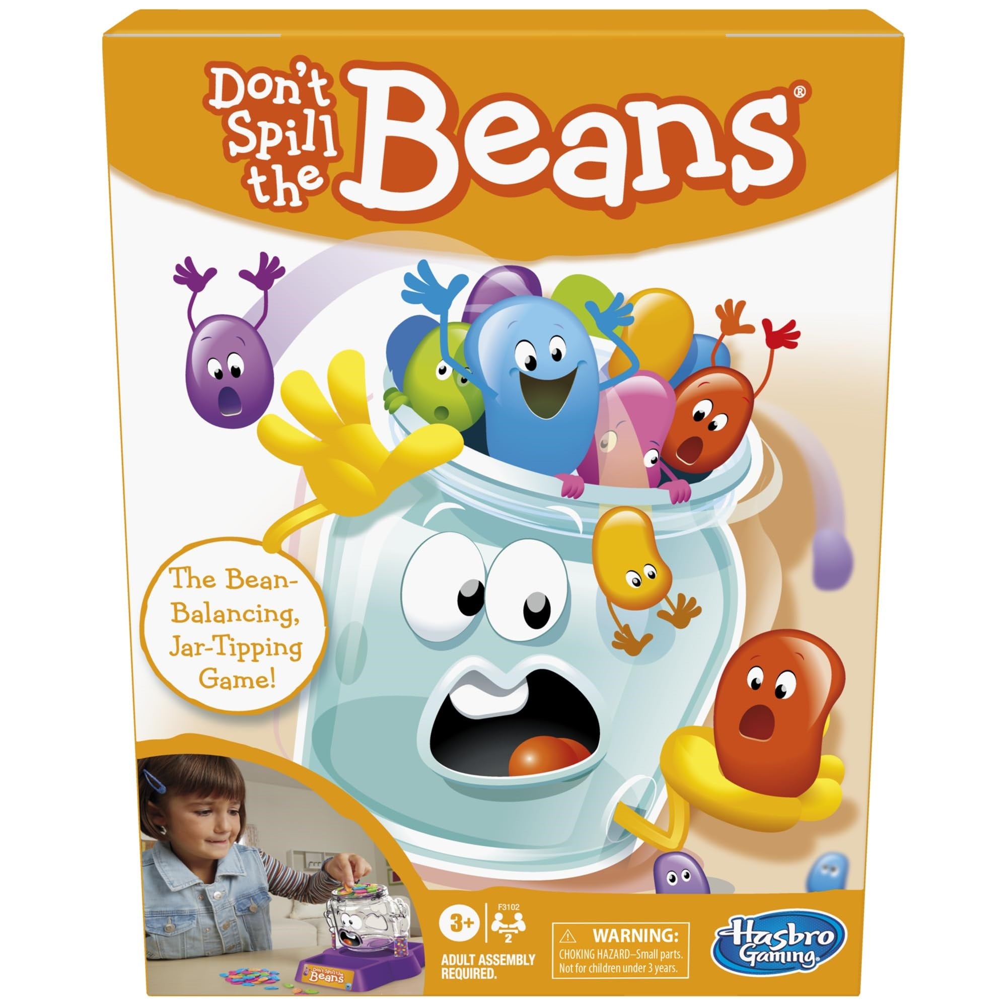 Hasbro Gaming Don'T Spill The Beans Game For Kids, Easy And Fun Balancing Preschool Game, 2+ Players, Easter Basket Fillers Or Gifts, Ages 3+