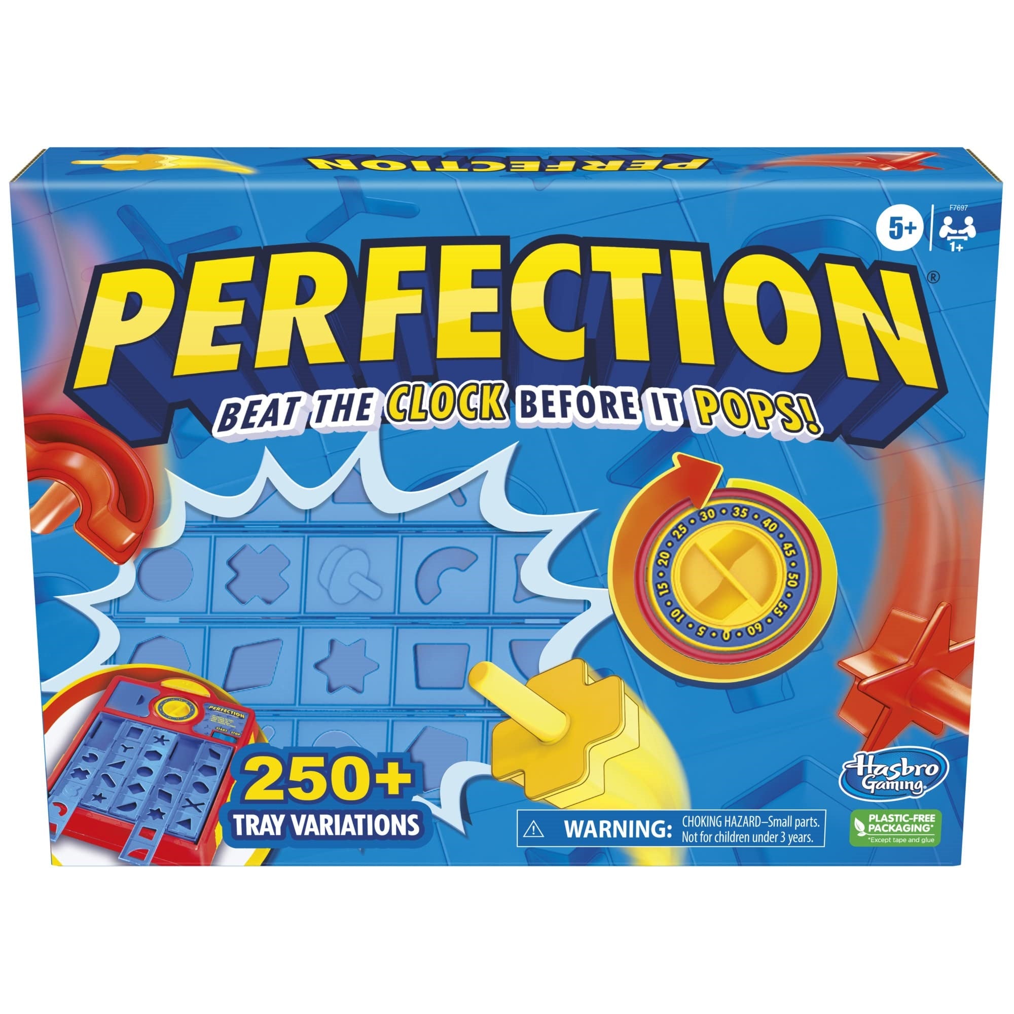 Hasbro Gaming Perfection Game For Kids Ages 5 And Up, Pop Up Game, Customize The Tray For Over 250 Combinations, Kids Games, Games For 1+ Players