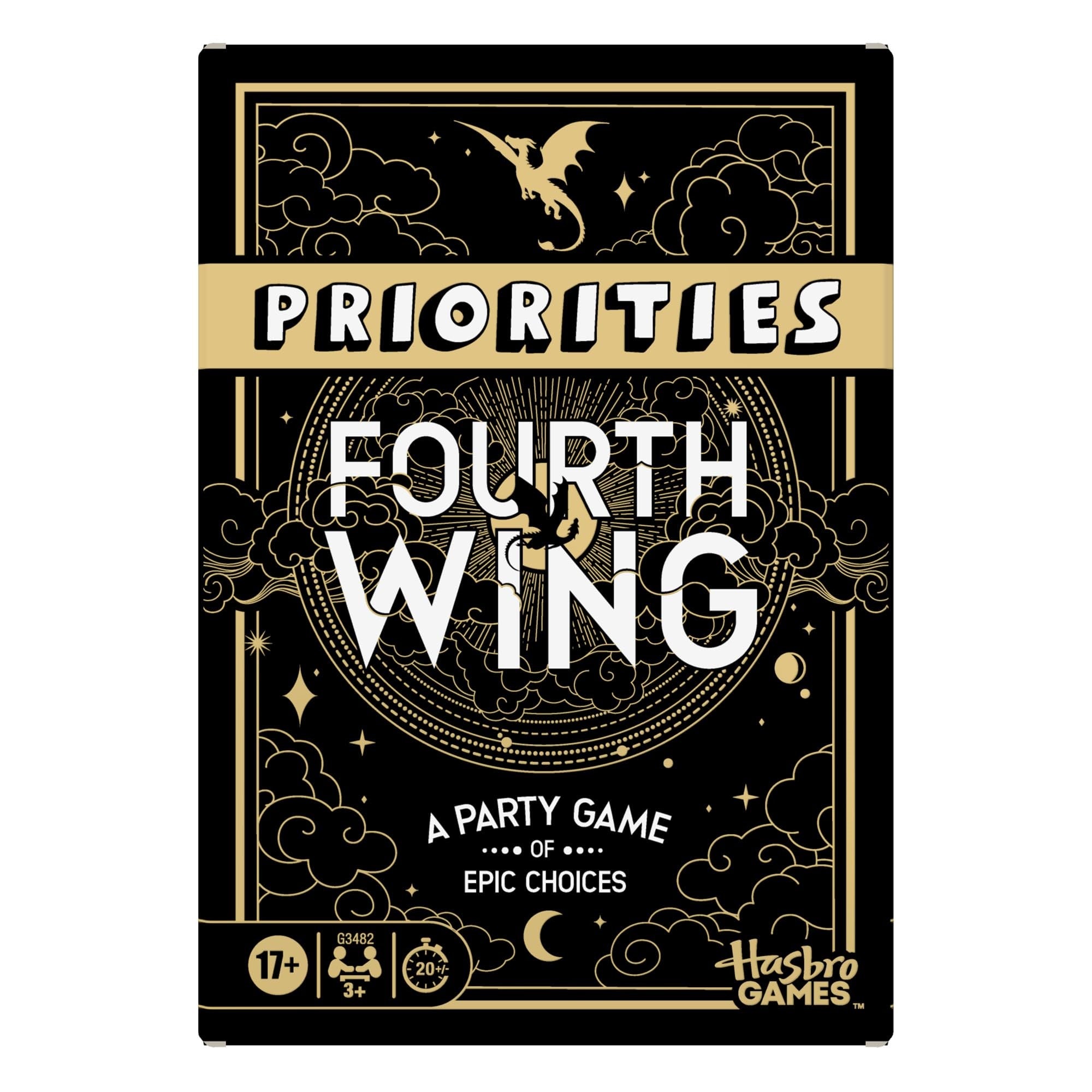 Hasbro Gaming Priorities Fourth Wing Edition Game | Officially Licensed Party Game Inspired by Empyrean Series | Ages 17+ | 3+ Players | 20 Mins.