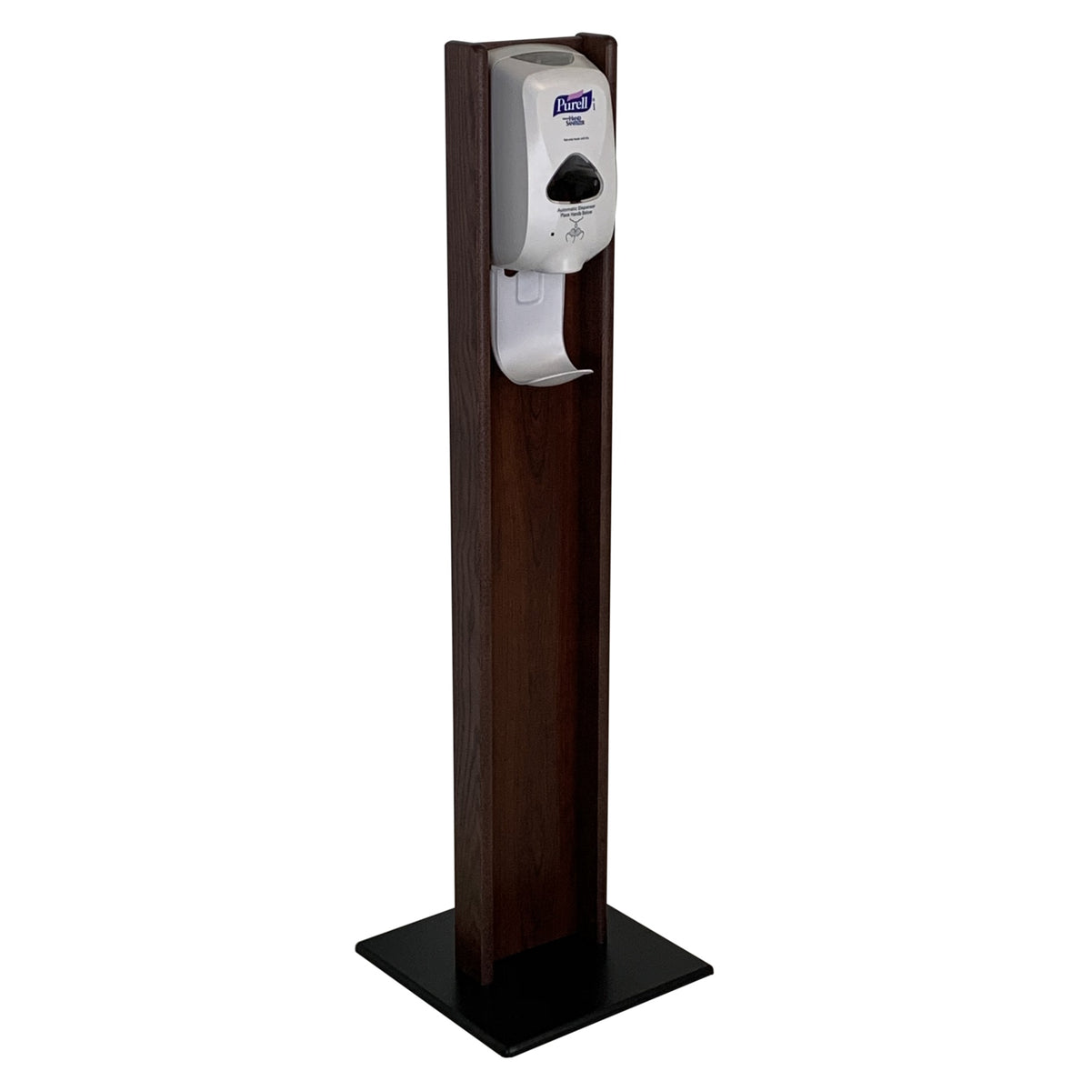 Hand Sanitizer Dispenser Stand, Mahogany