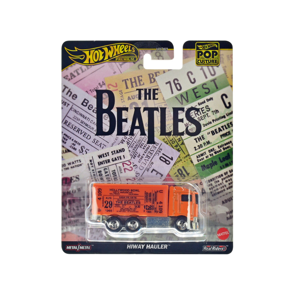 Hiway Hauler Orange With Concert Ticket Graphics 'The Beatles' 'Pop Culture' Series Diecast Model Car By Hot Wheels