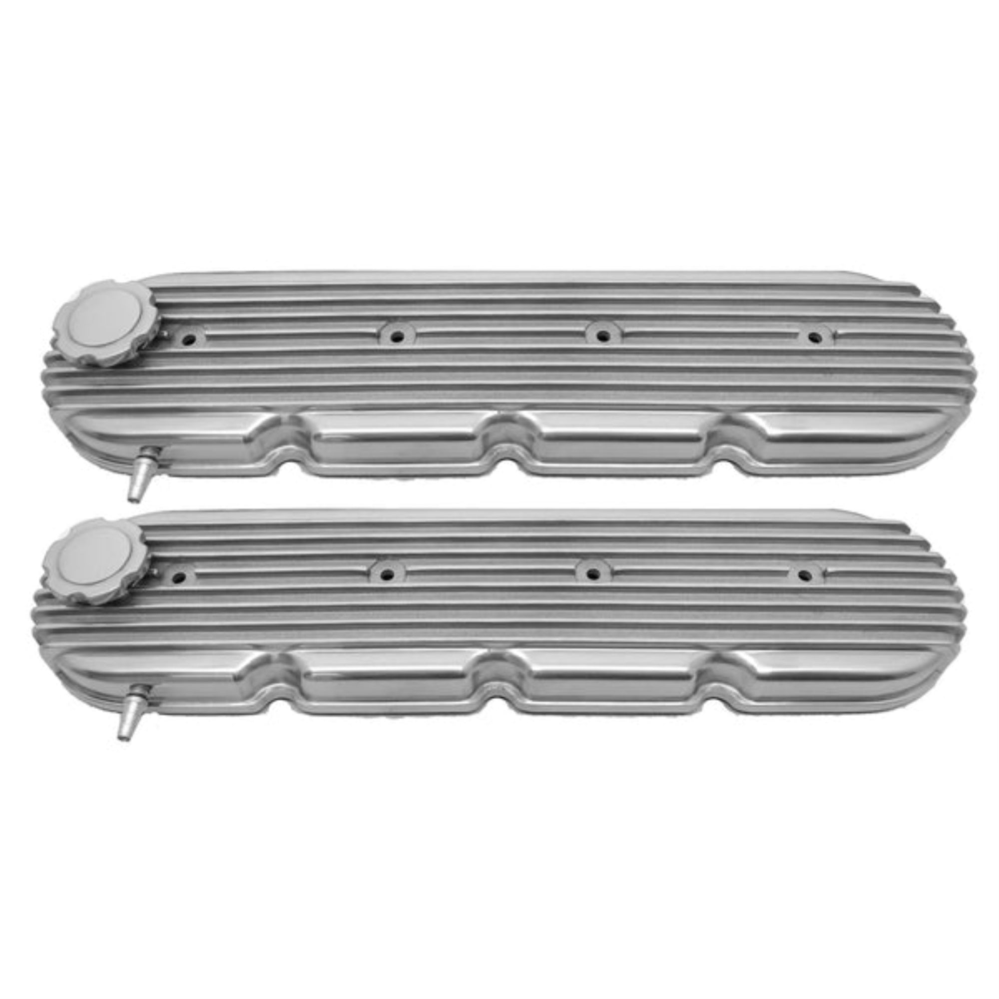 Aluminum Chevy LS FINNED Valve Covers - Polished